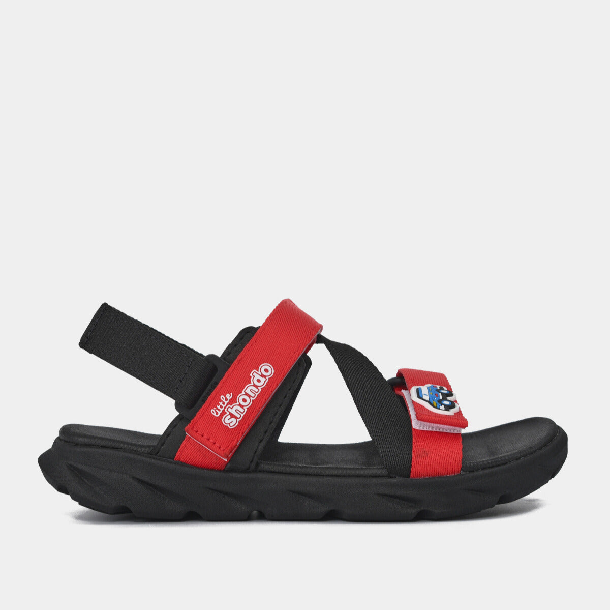 Sandal bé trai Little 6 tem ô tô đen