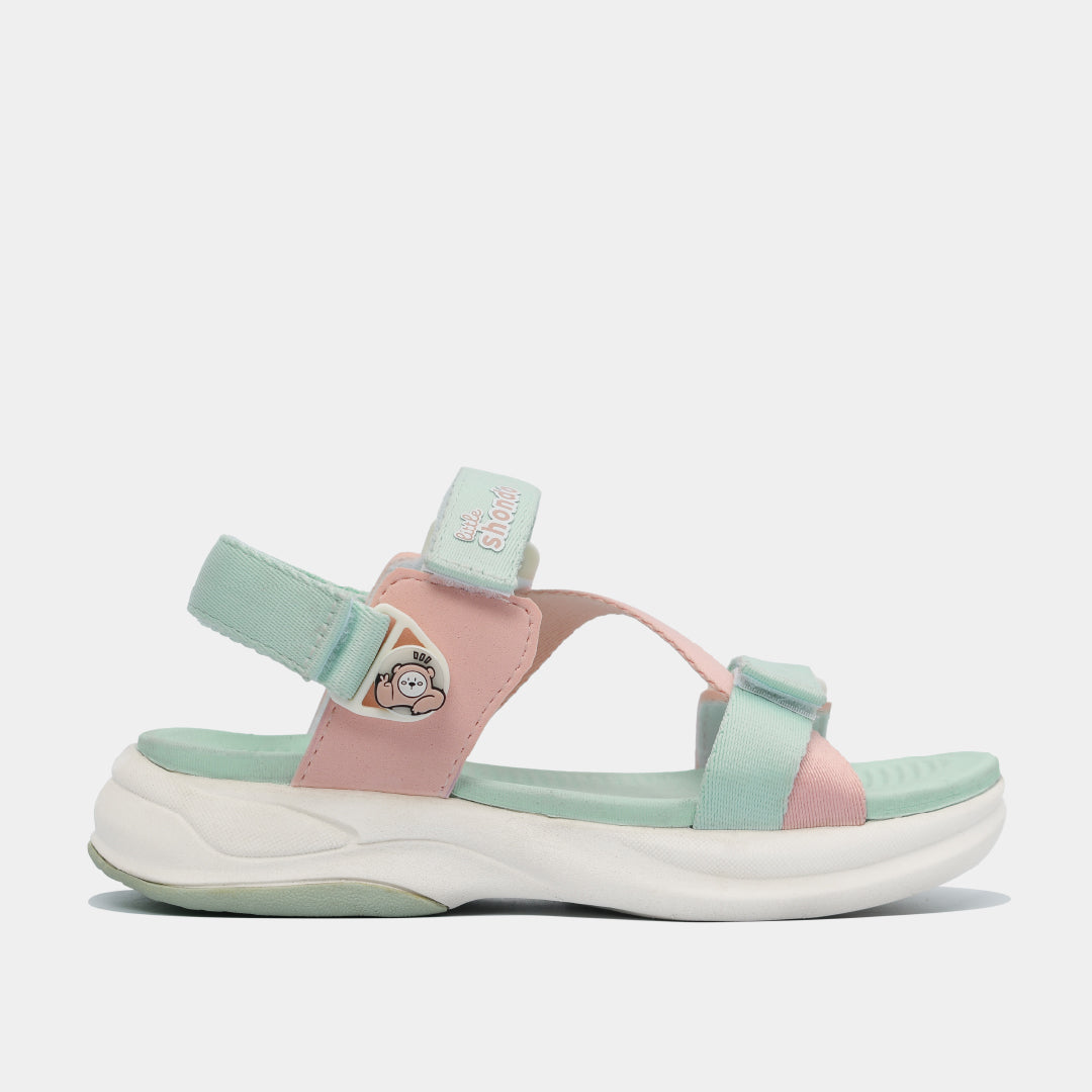 Sandal trẻ em Little 8 quai xoay xanh