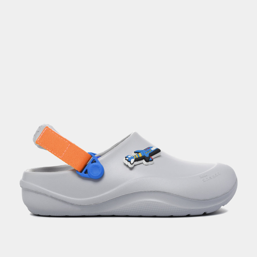 Clog Little Suke bé trai nhựa đúc xám