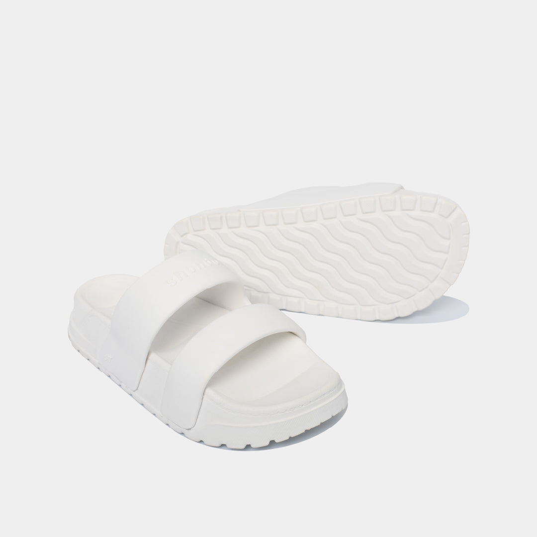 Dép bánh mì Trendy 4 quai nhựa trắng