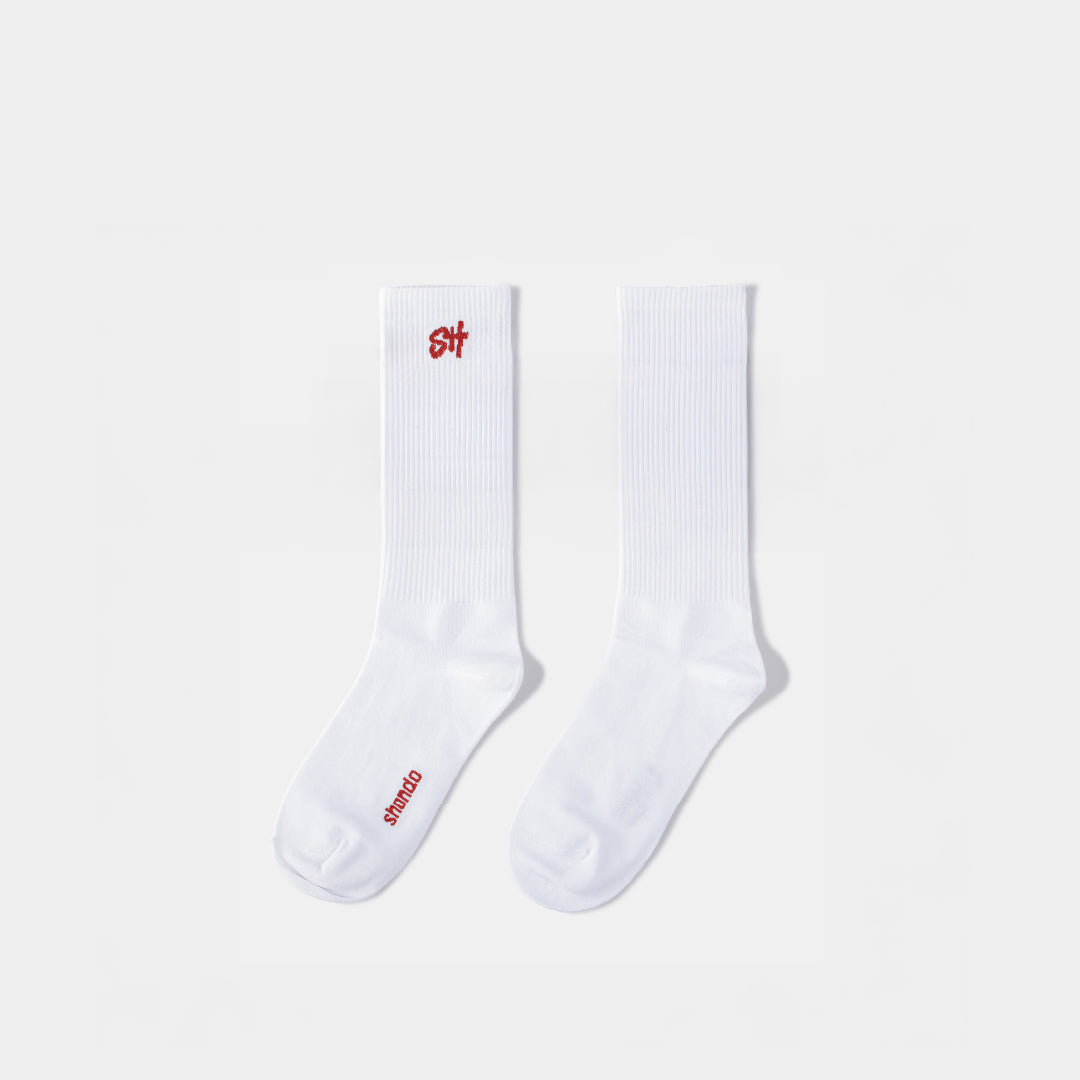 Vớ cổ cao logo SH màu trắng phối đỏ