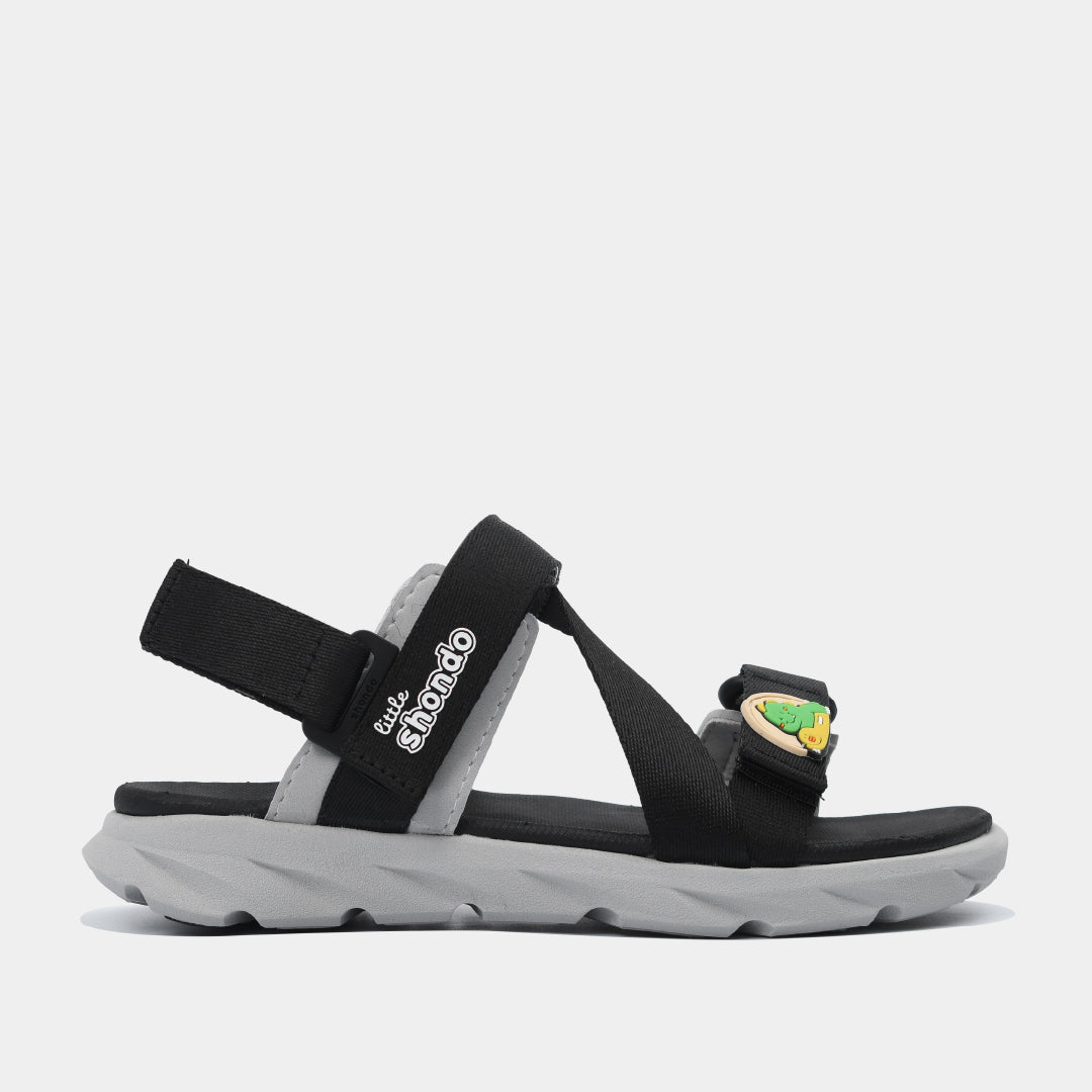 Sandal bé trai Little 6 khủng long đen