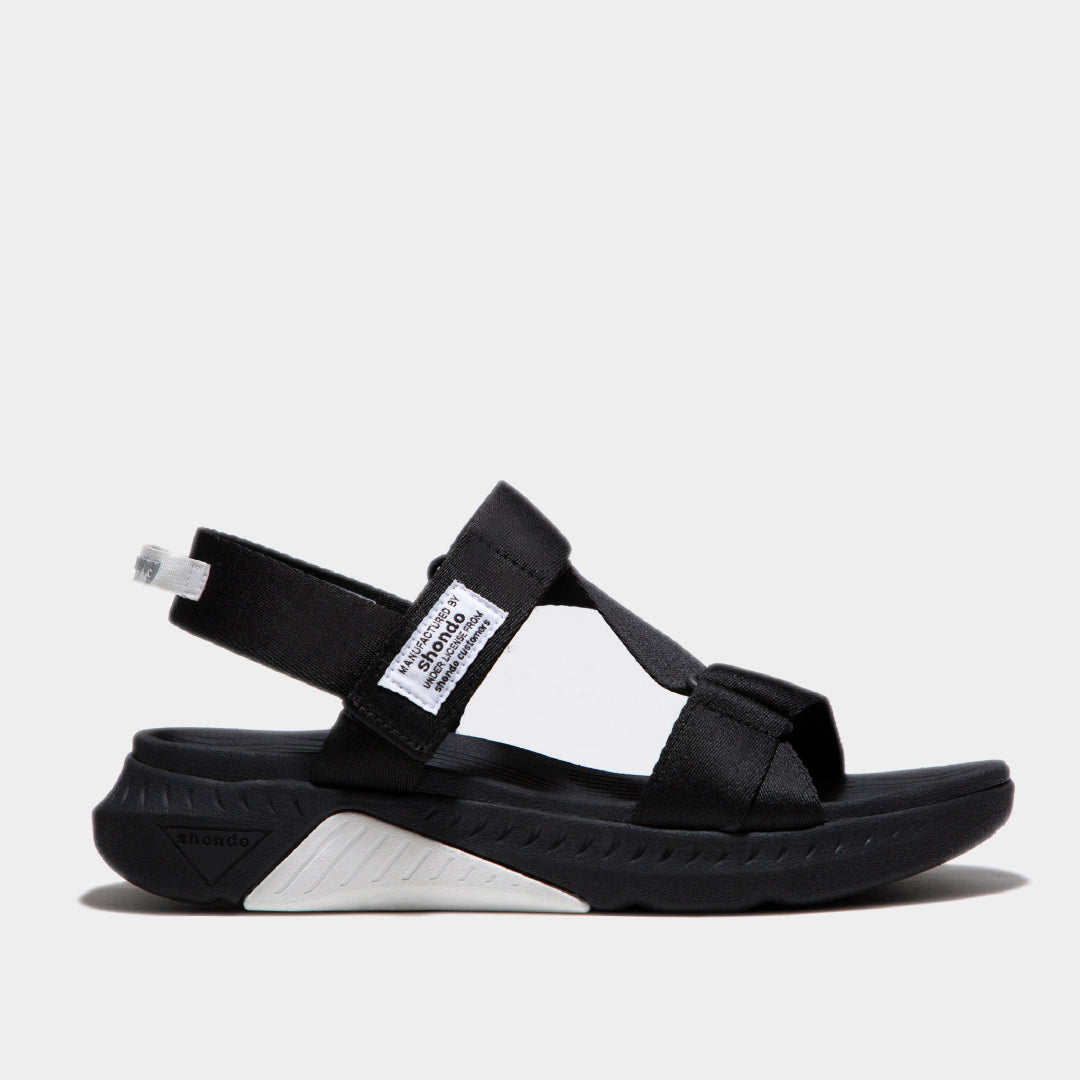 Sandals F7 Racing đế đen phối trắng quai đen