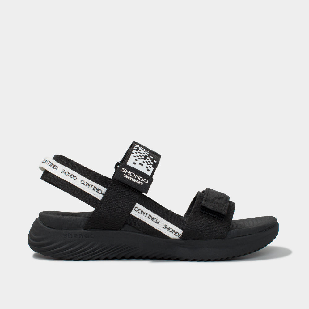 Sandals F7 Continew full đen hoạ tiết