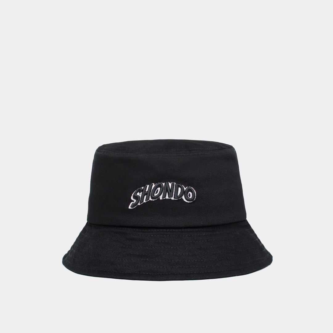Black shondo printed bucket hat