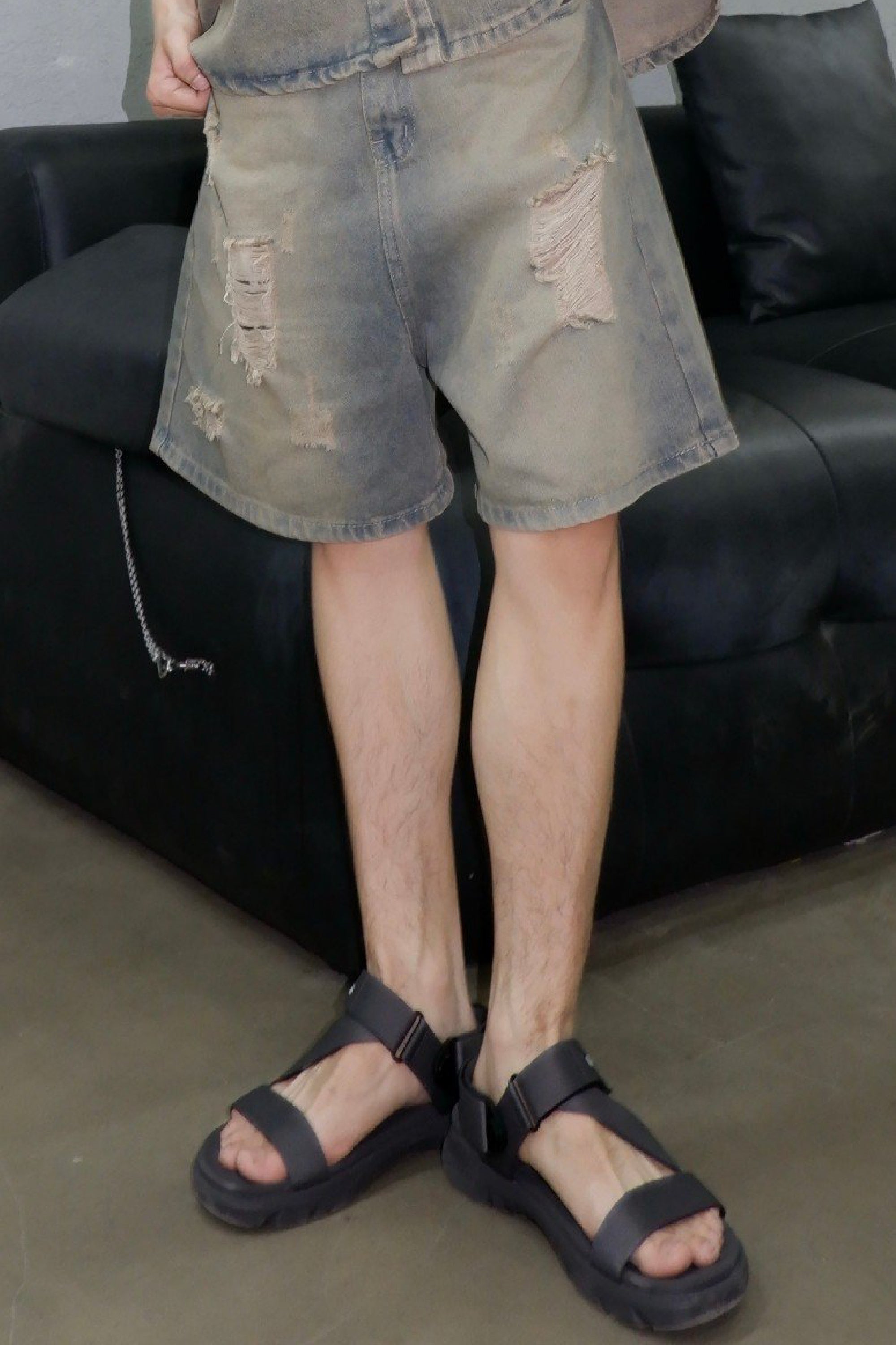 Sandal nam nữ F6S quai xoay xám đậm