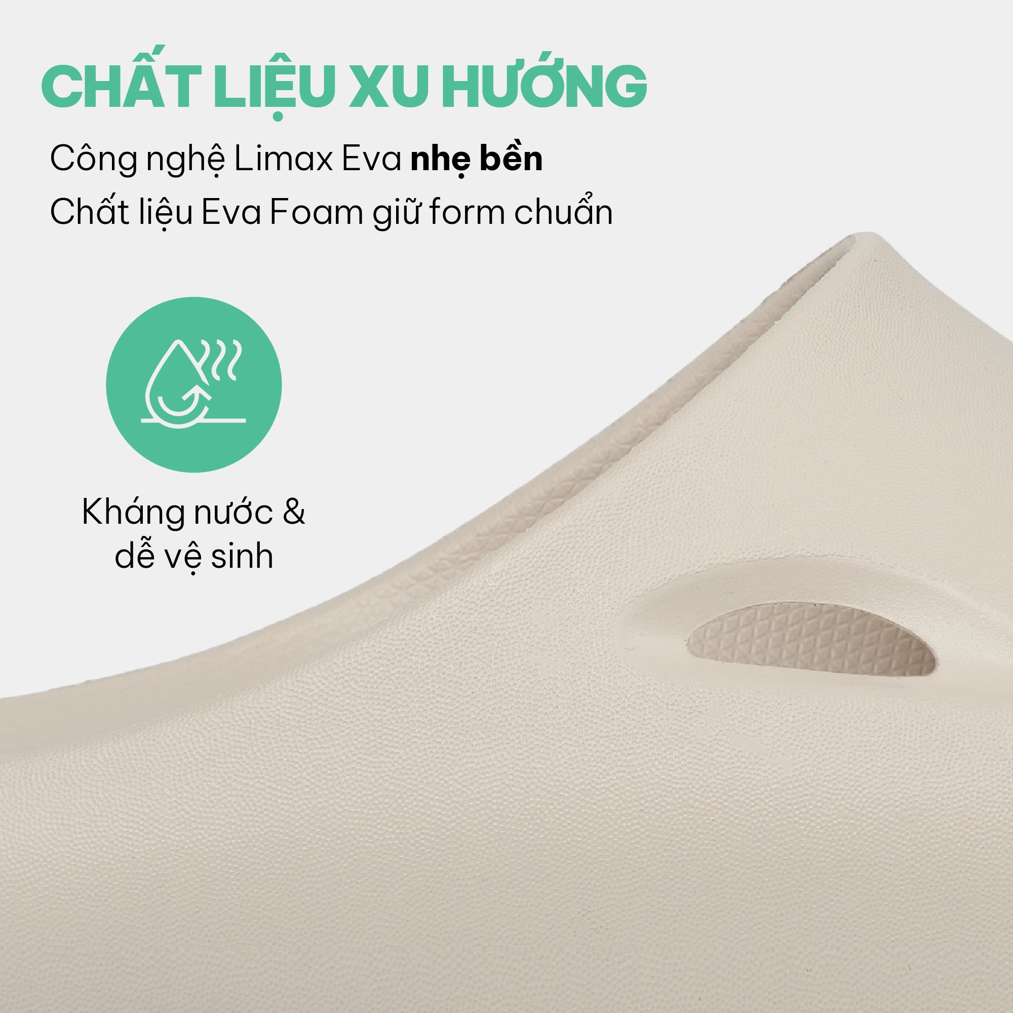 Dép bánh mì nhựa đúc Trendy 6 nam nữ be