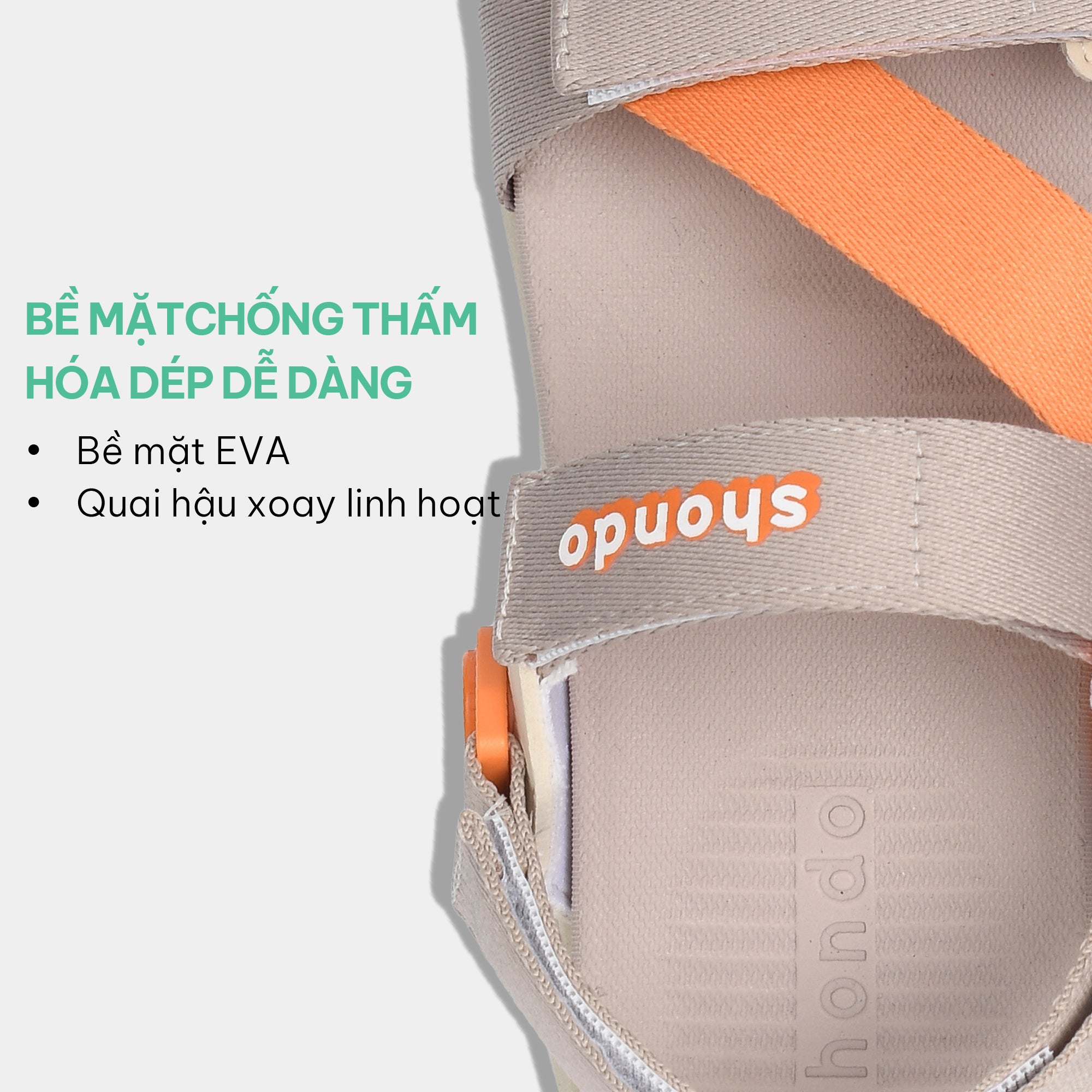 Sandal nữ F8B quai xoay nâu be cam