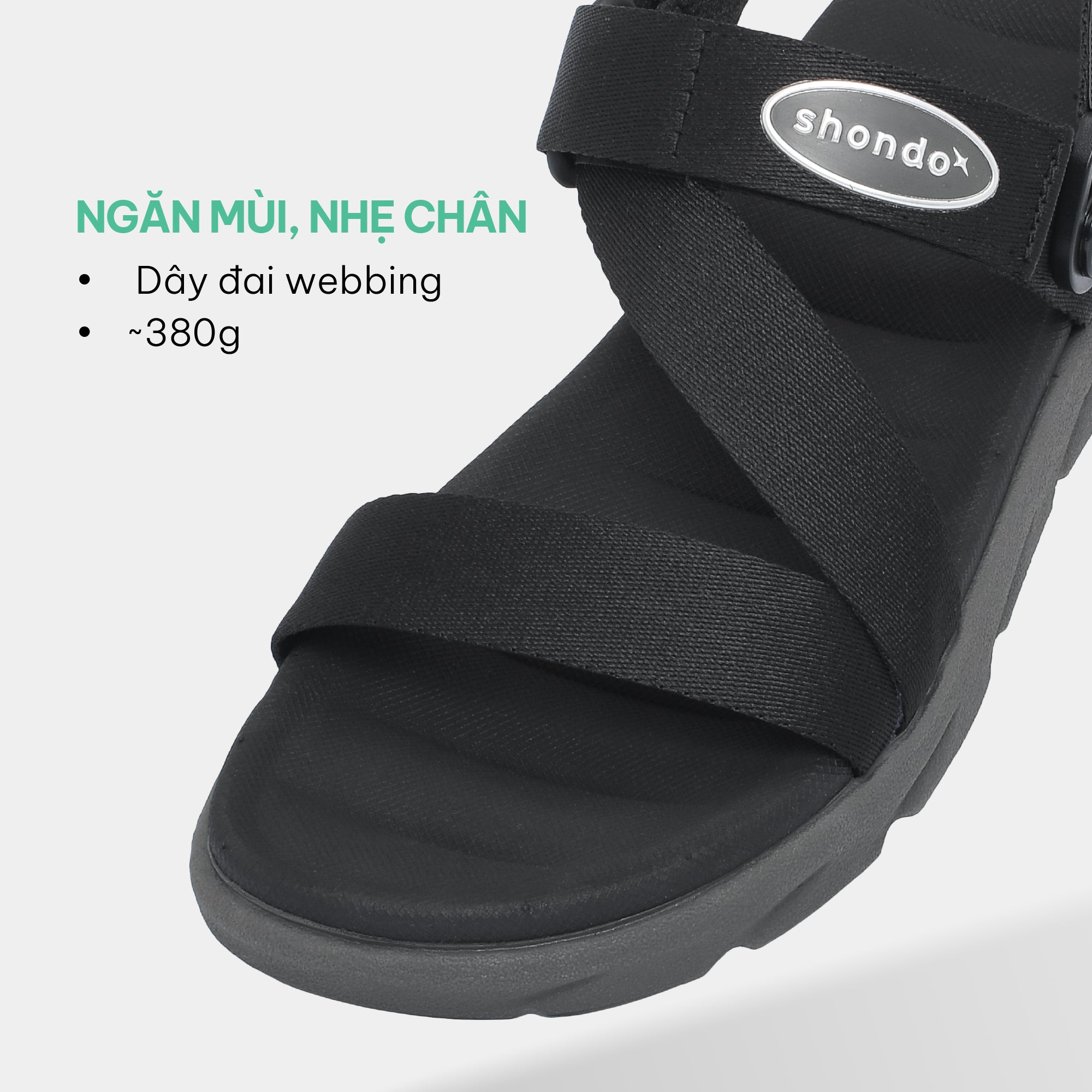 Sandal F6S quai xoay đen