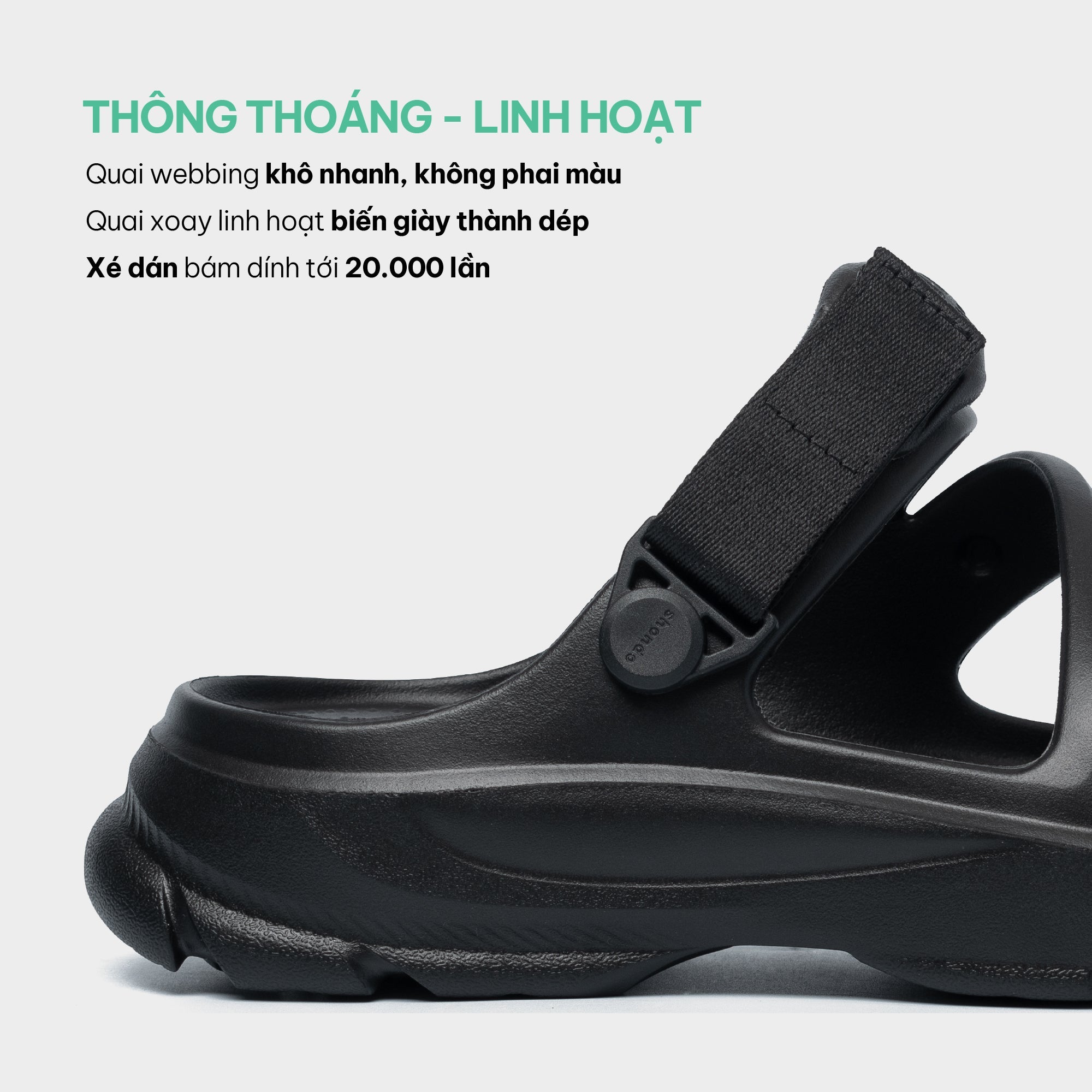 Sandal FX nhựa đúc đi mưa đen