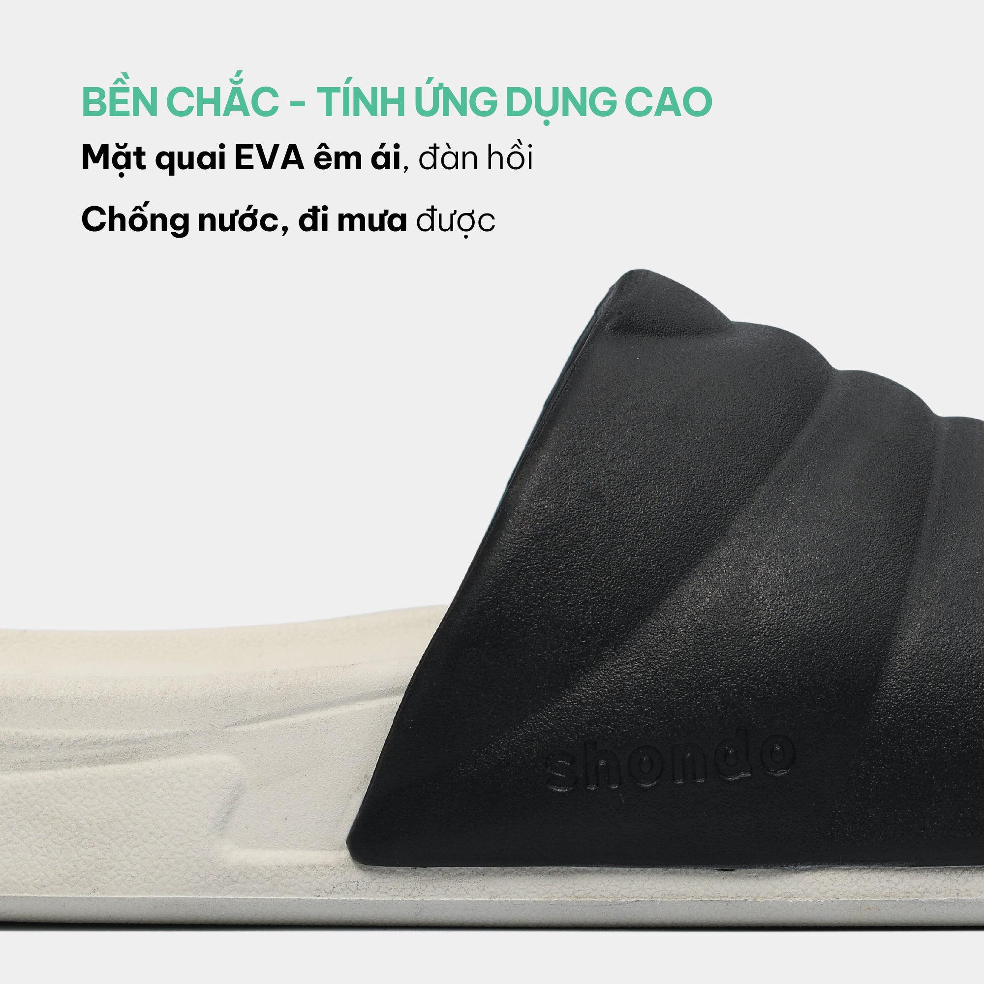 Dép bánh mì Trendy 5 quai nhựa đen