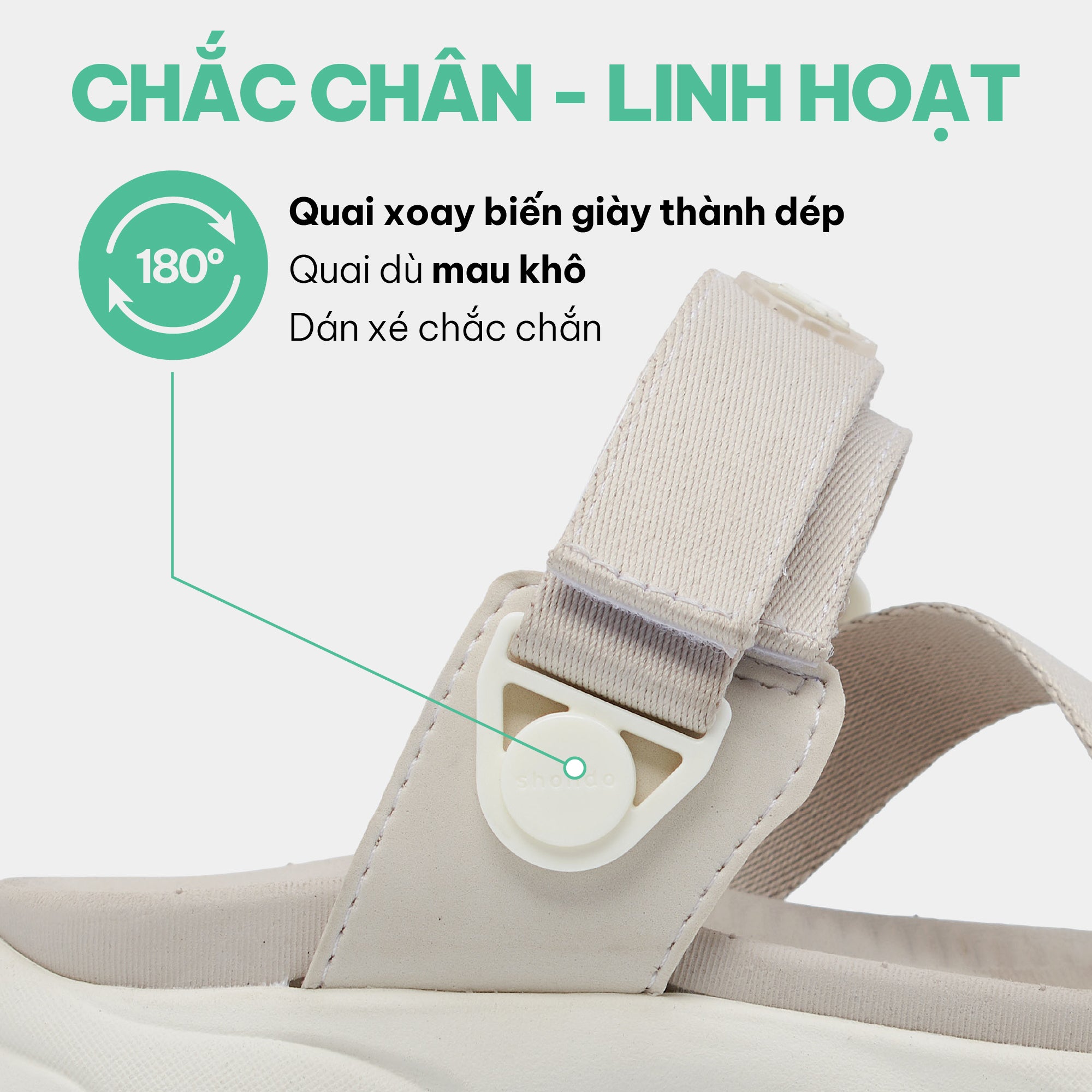 Sandal nam nữ F8B quai xoay nâu xám