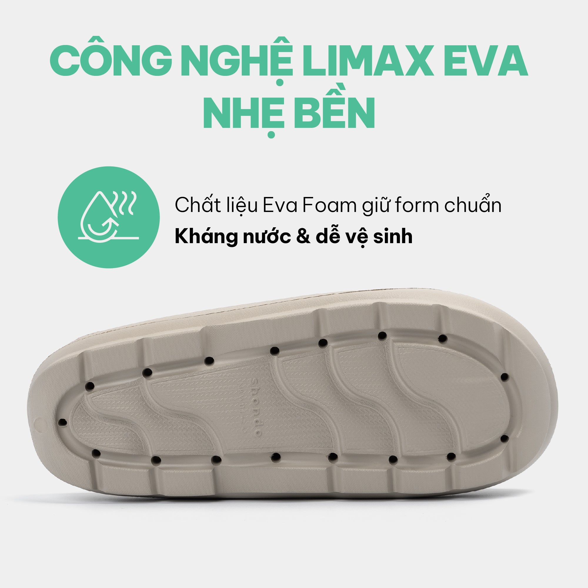 Dép bánh mì nhựa đúc Trendy 6 unisex nâu nhạt