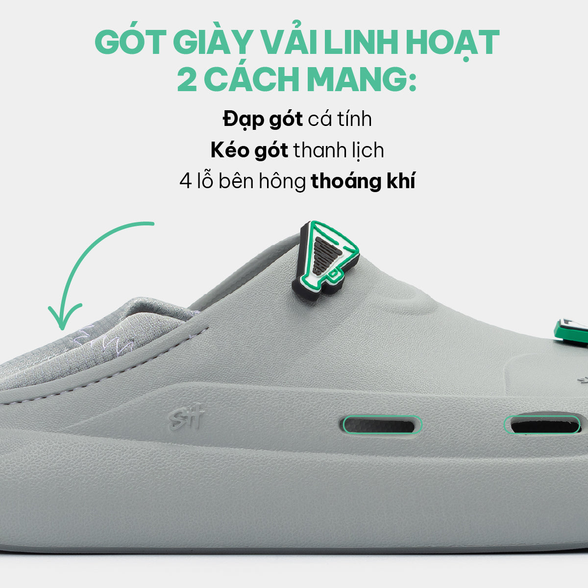 Giày sneaker Class 3 không dây xám