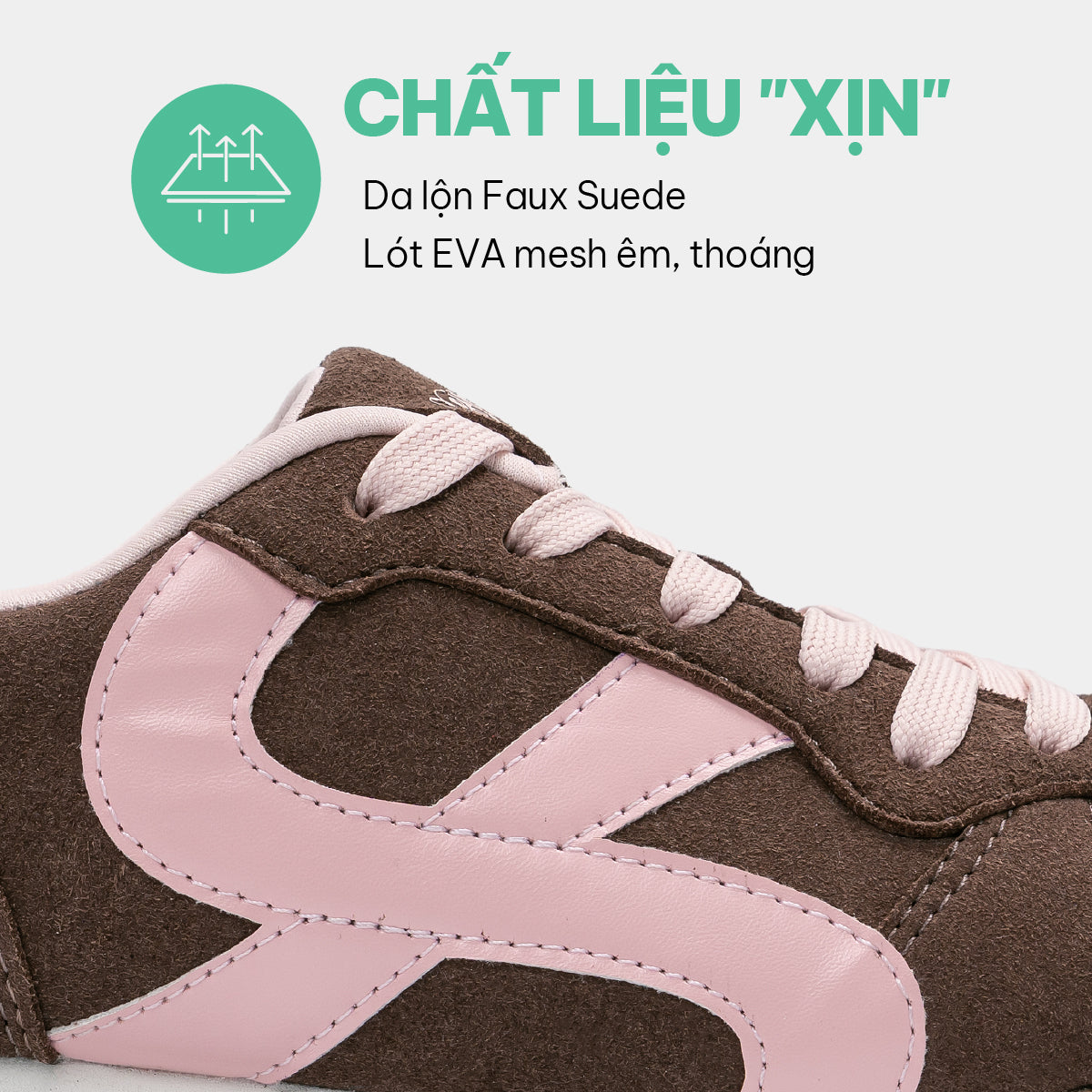Giày sneaker đế thấp nữ Class 5 nâu