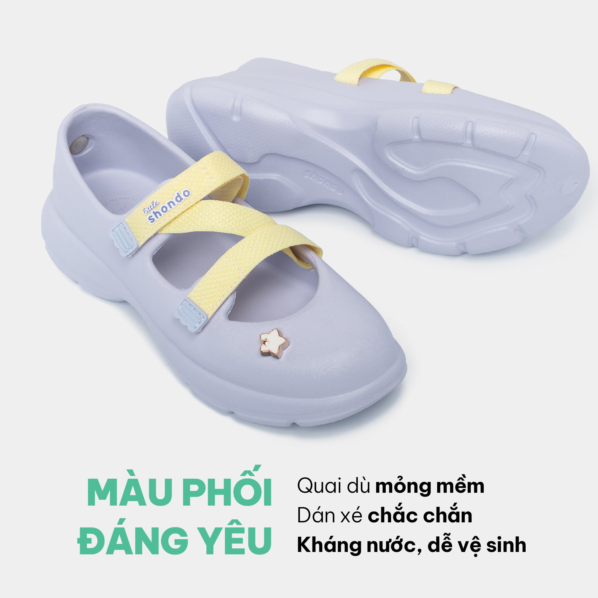 Giày ballet sneaker bé gái Little Dreamie tím
