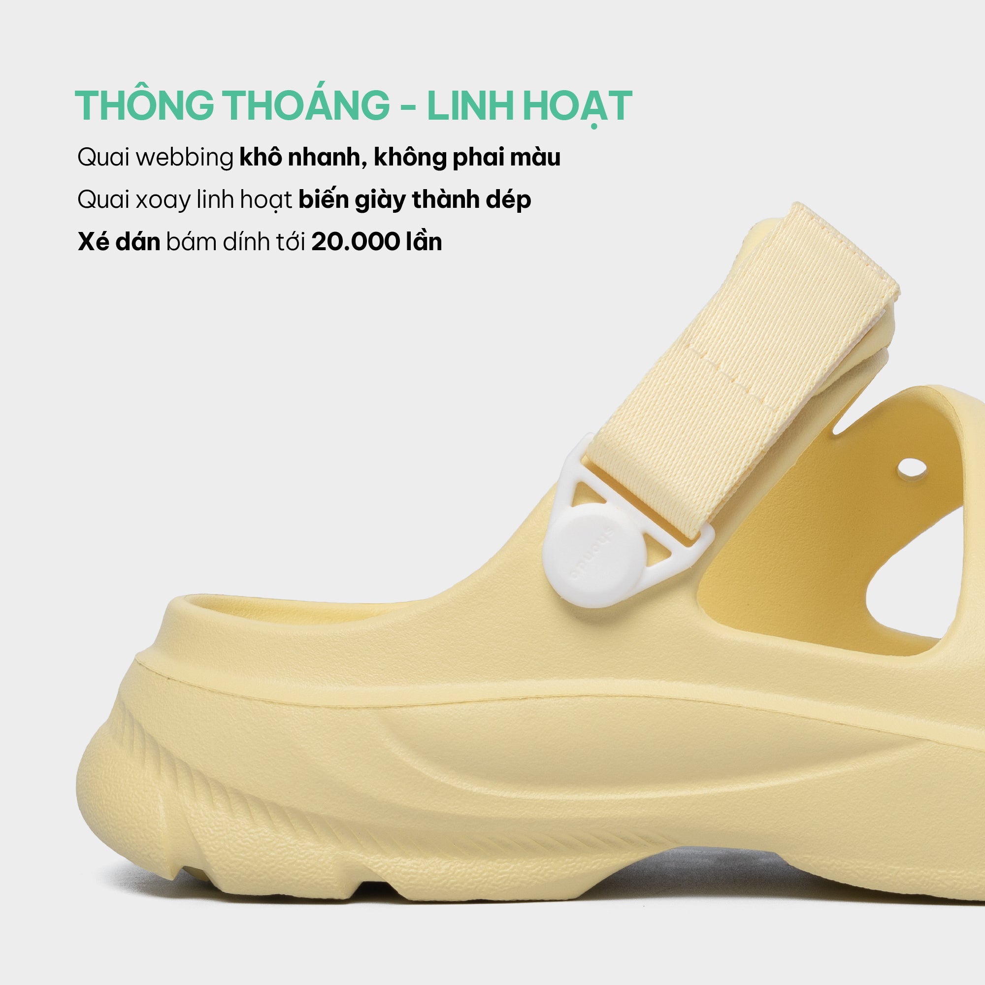 Sandal FX nhựa đúc đi mưa vàng