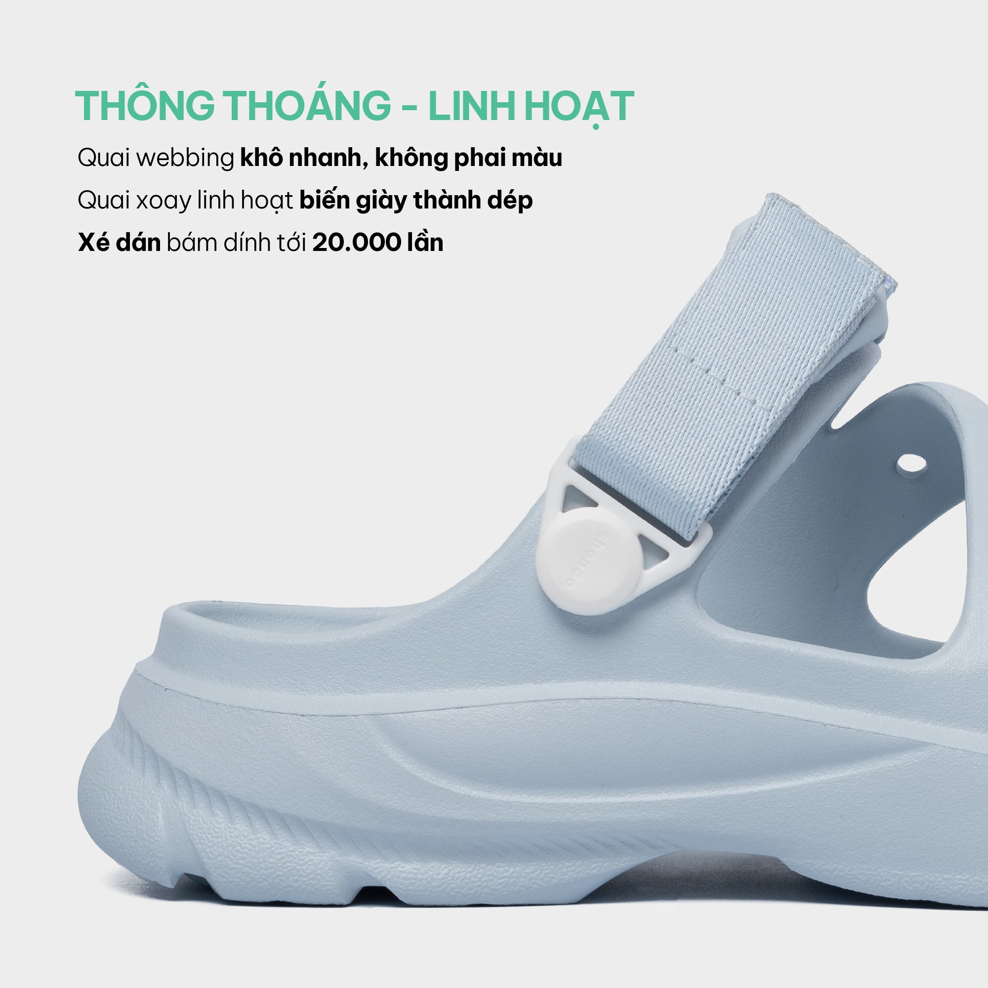 Sandal FX nhựa đúc đi mưa xanh trời