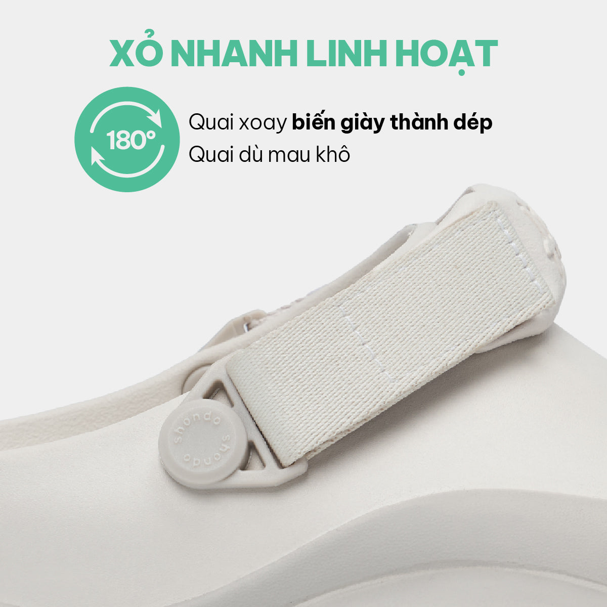 Giày Clog Suke Viền Đế Unisex Trắng Kem