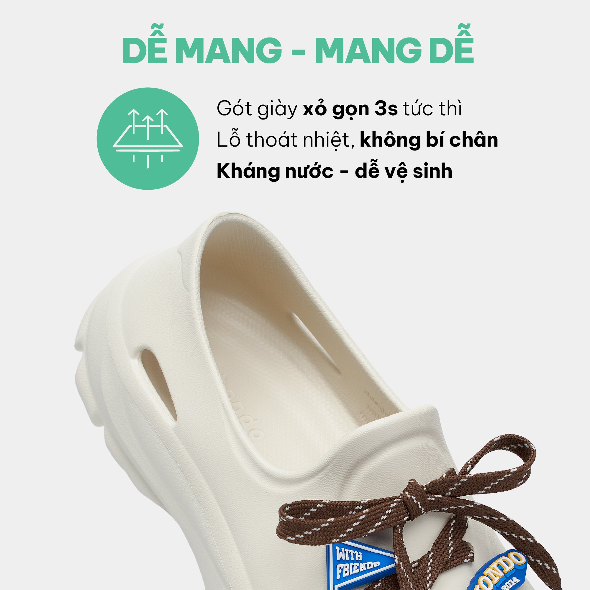 Giày Sneaker Shondo EZI Limax Unisex Màu Trắng Kem