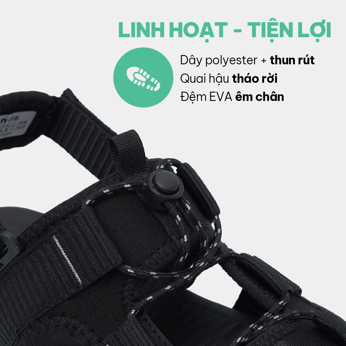 Giày Sandal F8B Hiking unisex đen
