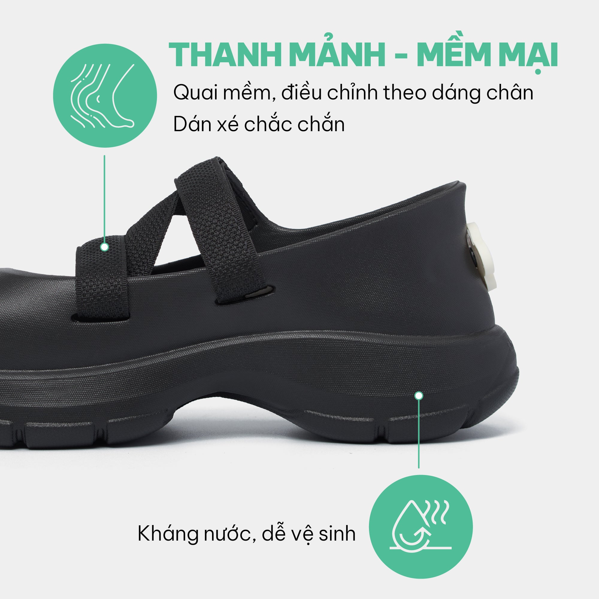 Giày ballet sneaker nữ Dreamie đen