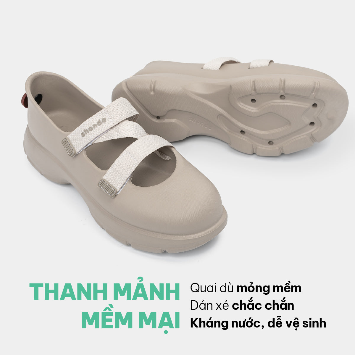 Giày Ballet Sneaker Nữ Shondo Dreamie Màu Nâu Nhạt