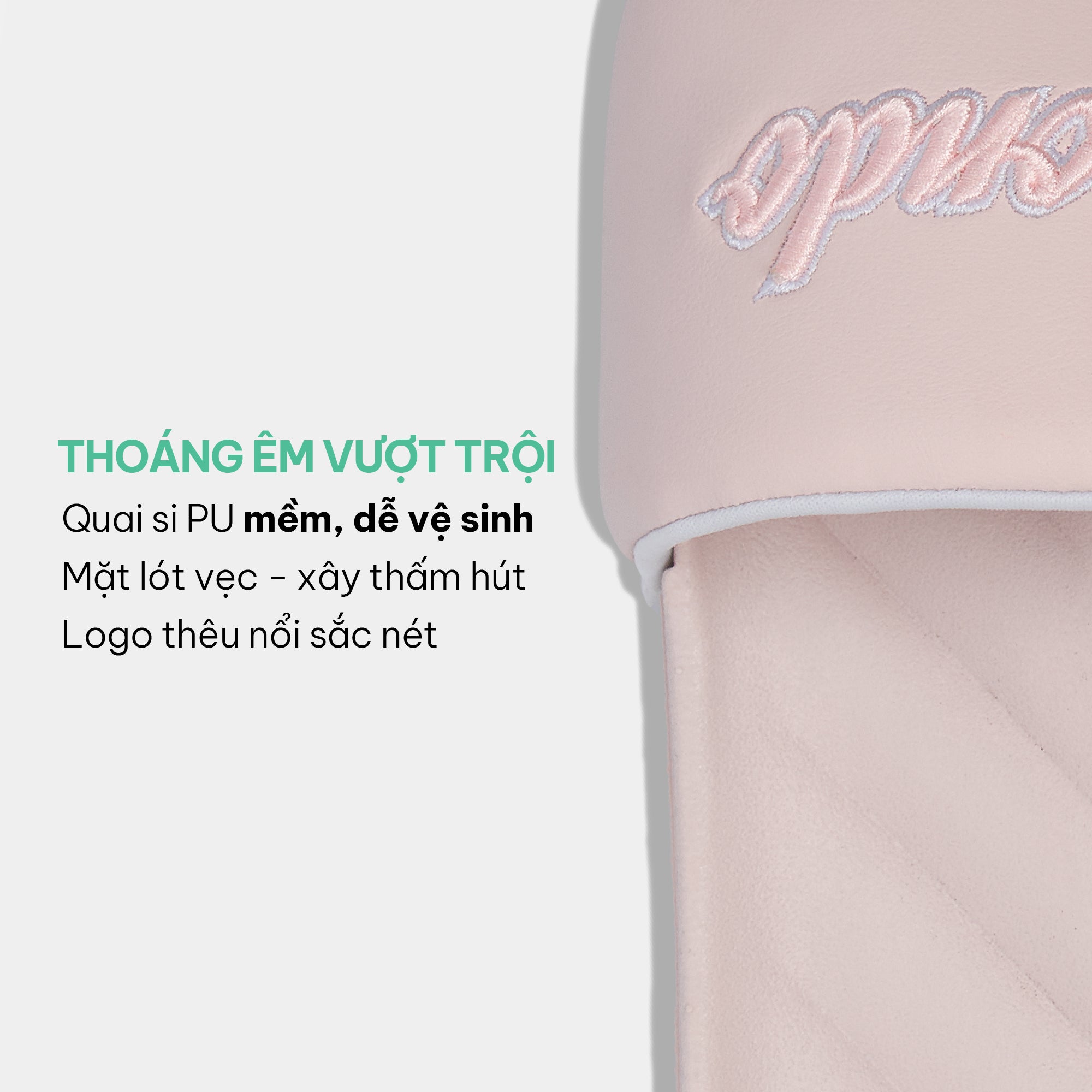 Dép quai ngang Trendy 2 thêu logo Shondo hồng