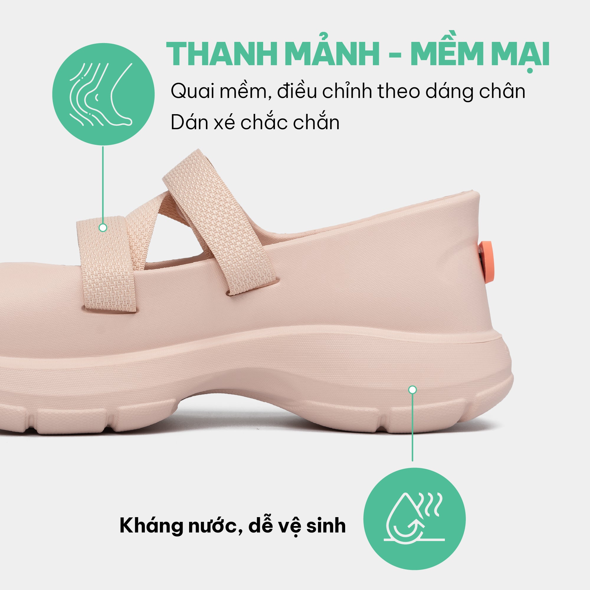 Giày ballet sneaker nữ Dreamie hồng nhạt