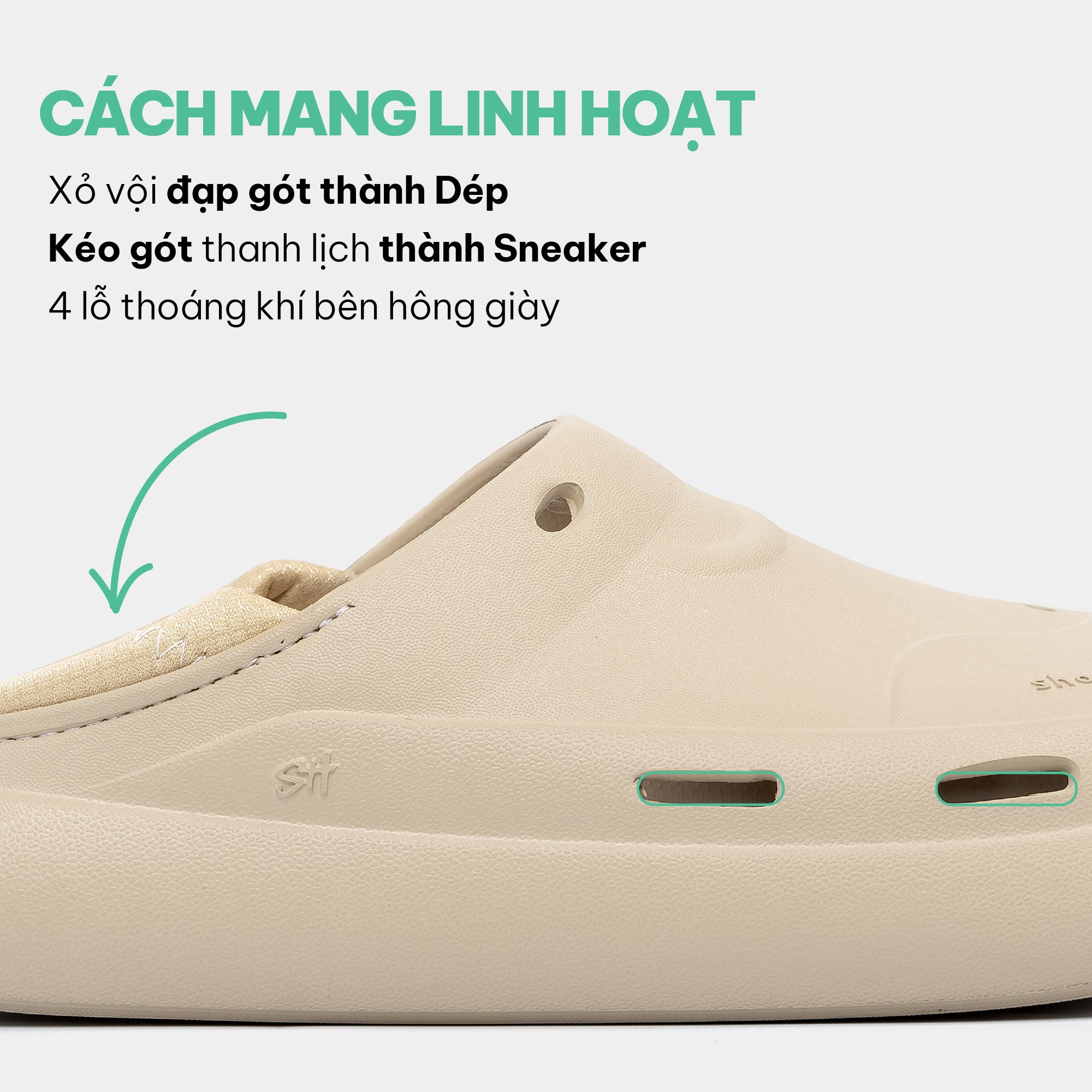 Giày sneaker Class 3 không dây be