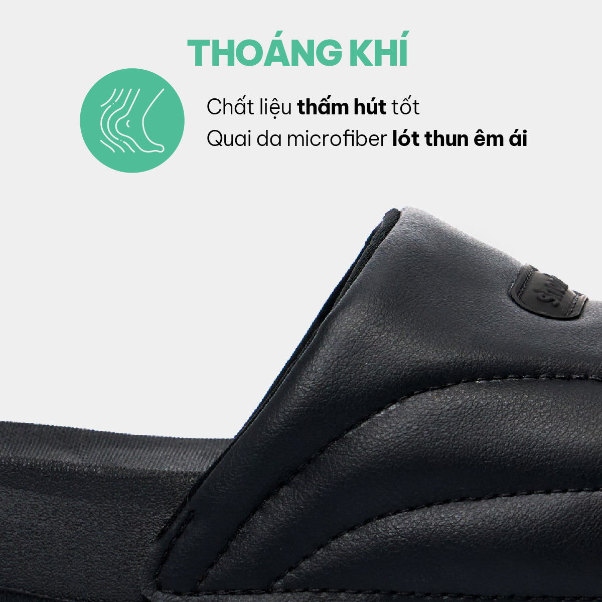 Dép Trendy 7 quai phồng unisex đen