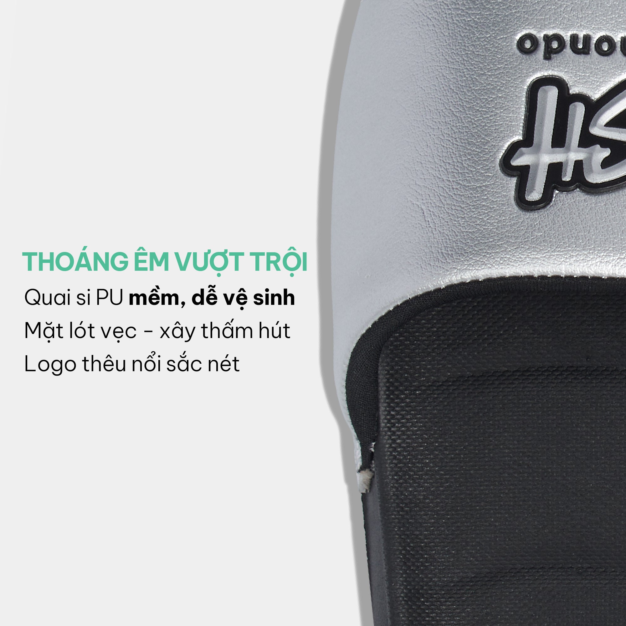Dép Trendy 7 logo SH TPU đen metallic