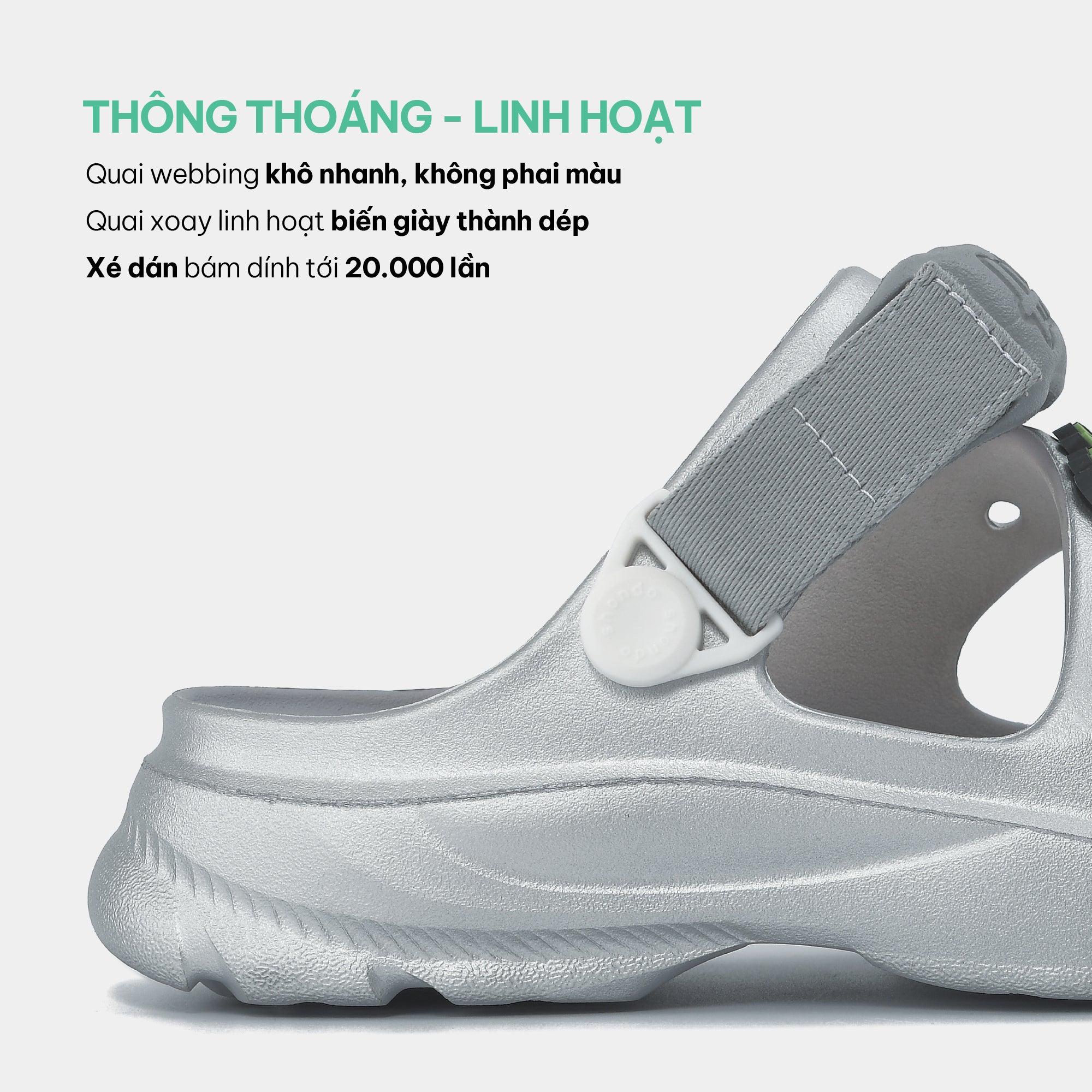 Sandal FX nữ nhựa đúc metallic