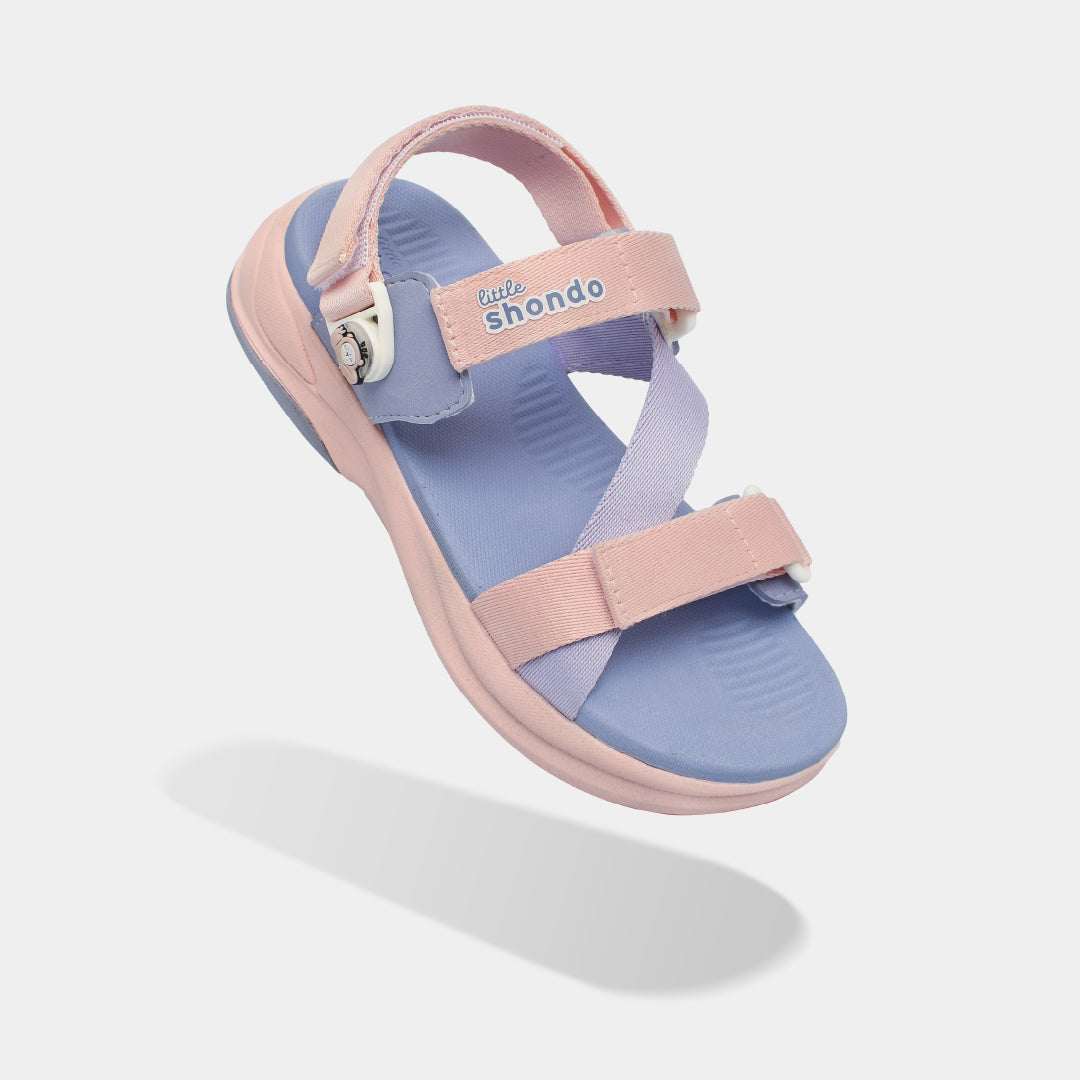 Sandal trẻ em Little 8 quai xoay hồng