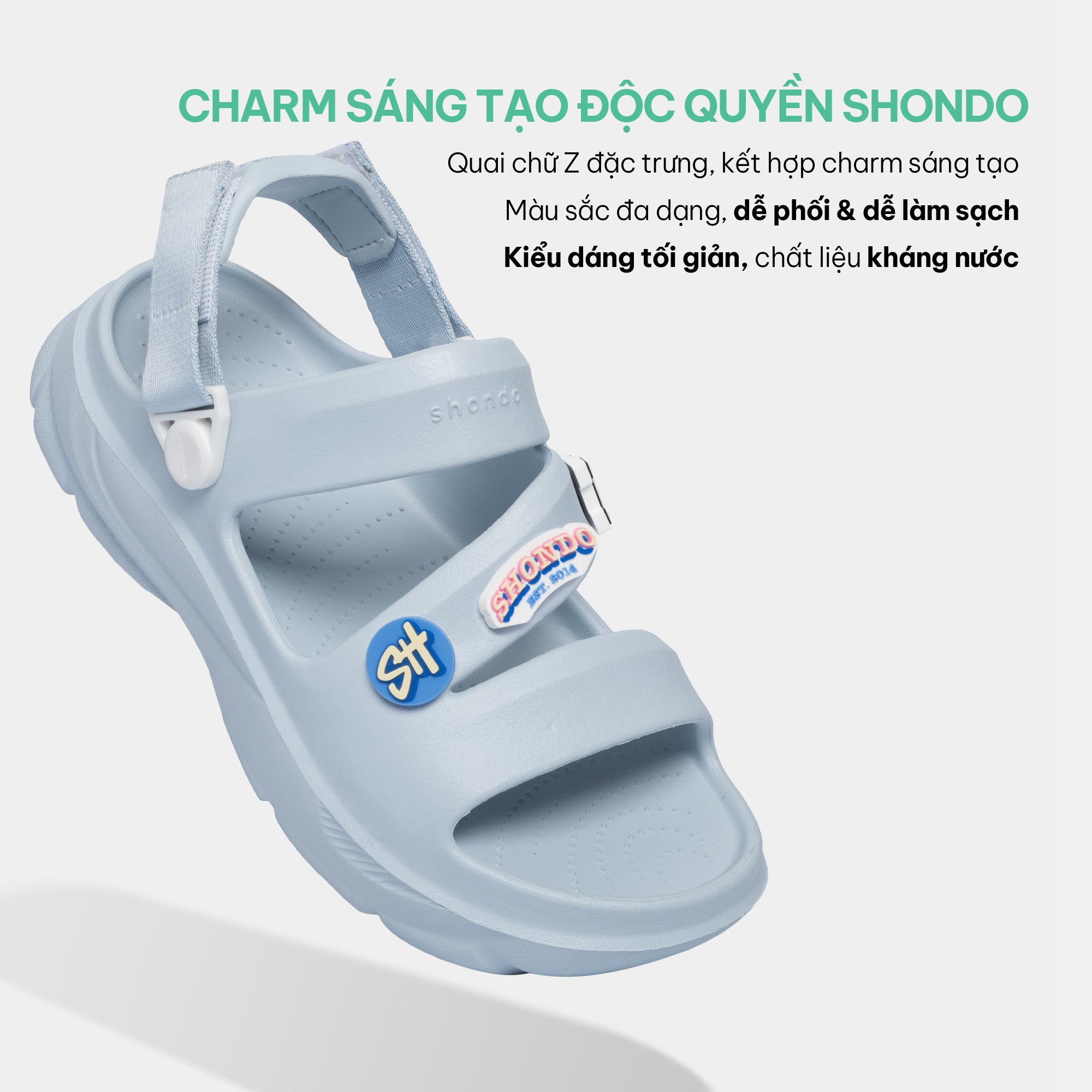 Sandal FX nhựa đúc đi mưa xanh trời