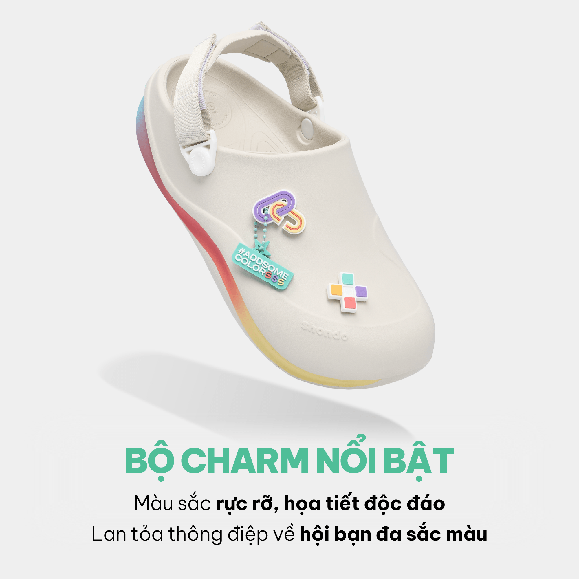 Clog Suke PRIDE unisex trắng kem