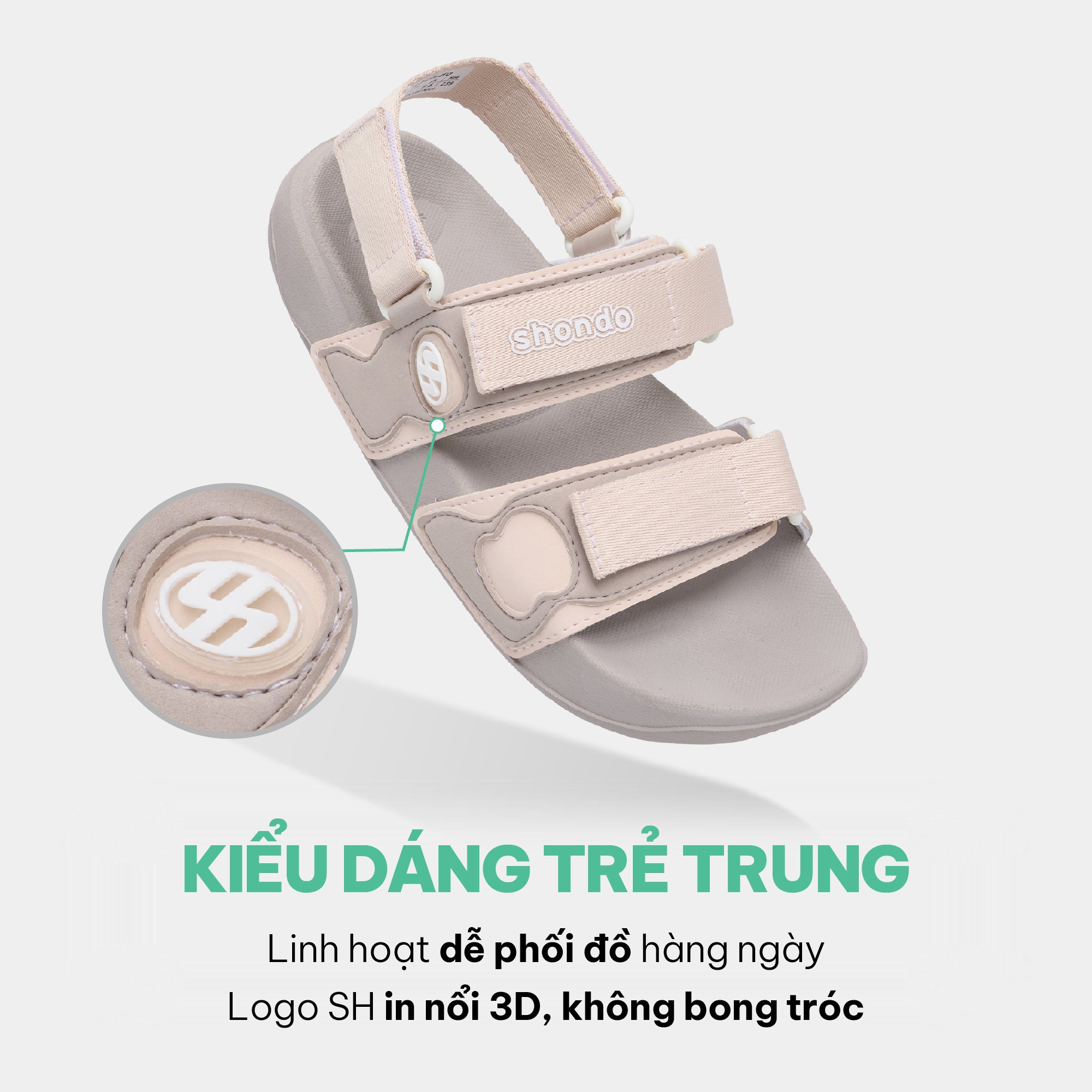 Sandal Platy 7 quai ngang nữ hồng