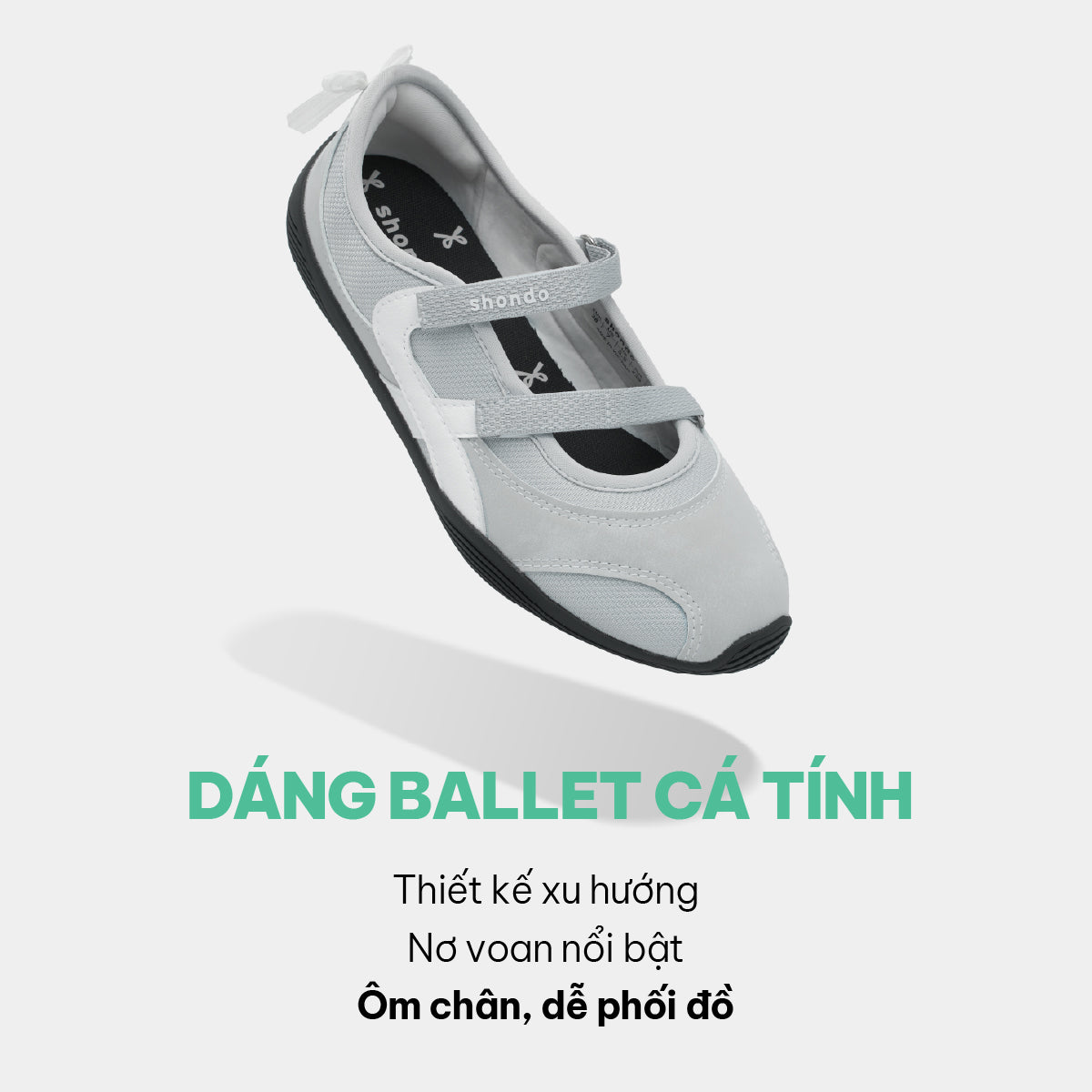 Giày Sneaker ballet Minie nơ nữ xám xanh