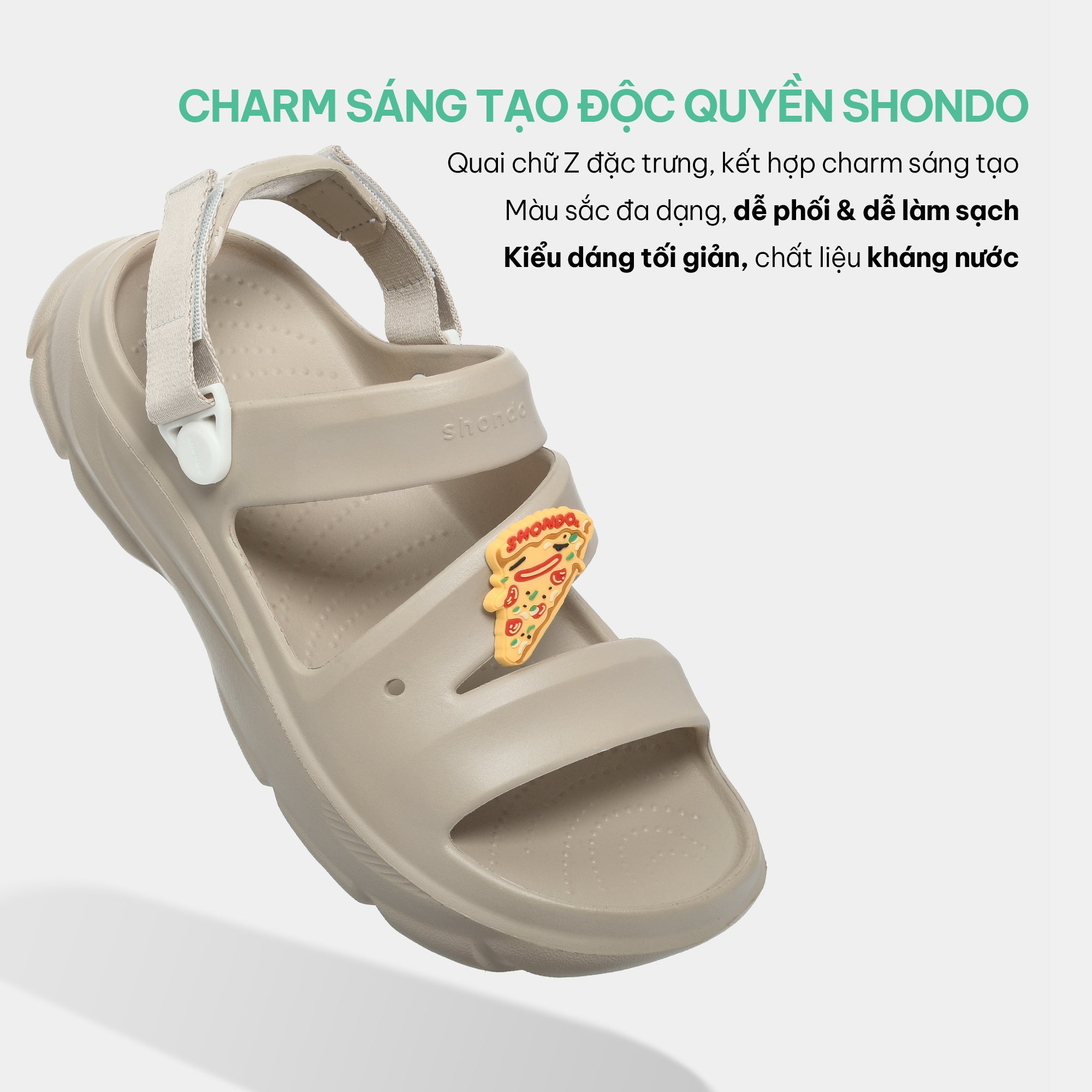 Sandal FX nam nữ nhựa đúc be