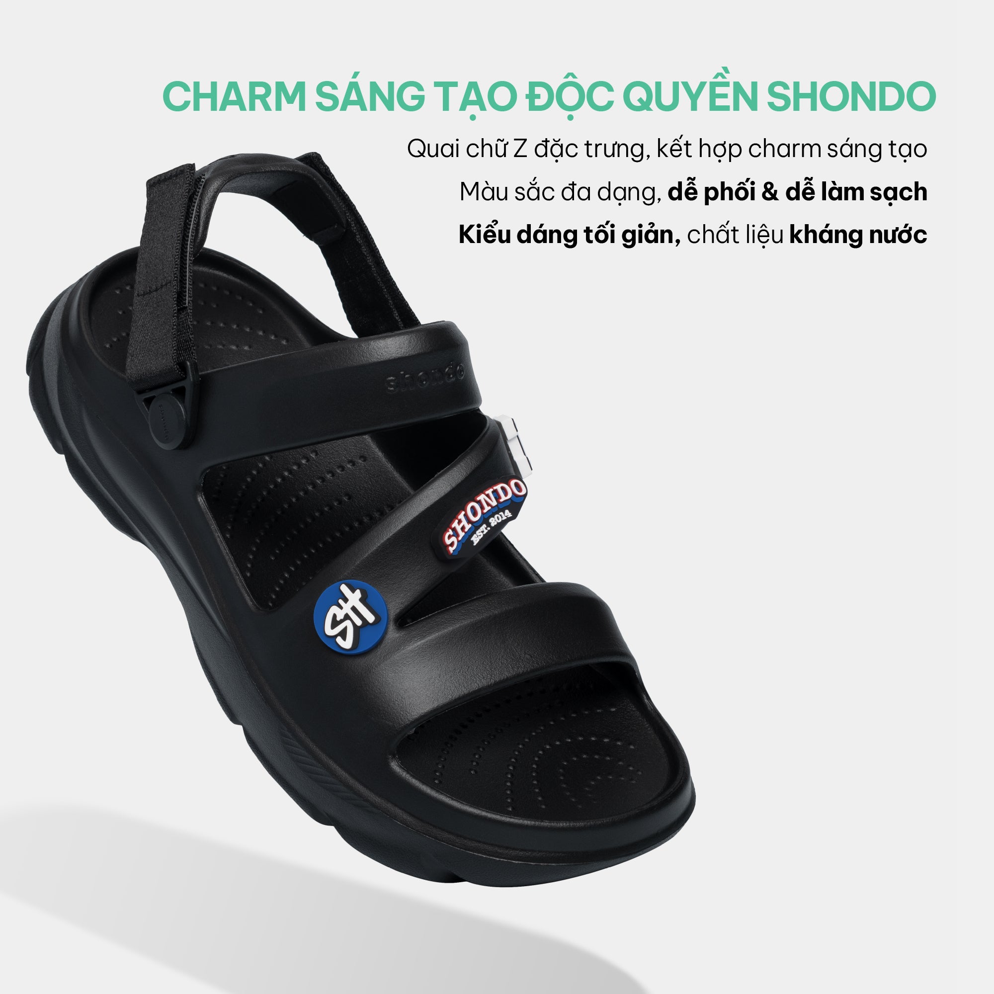 Sandal FX nhựa đúc đi mưa đen