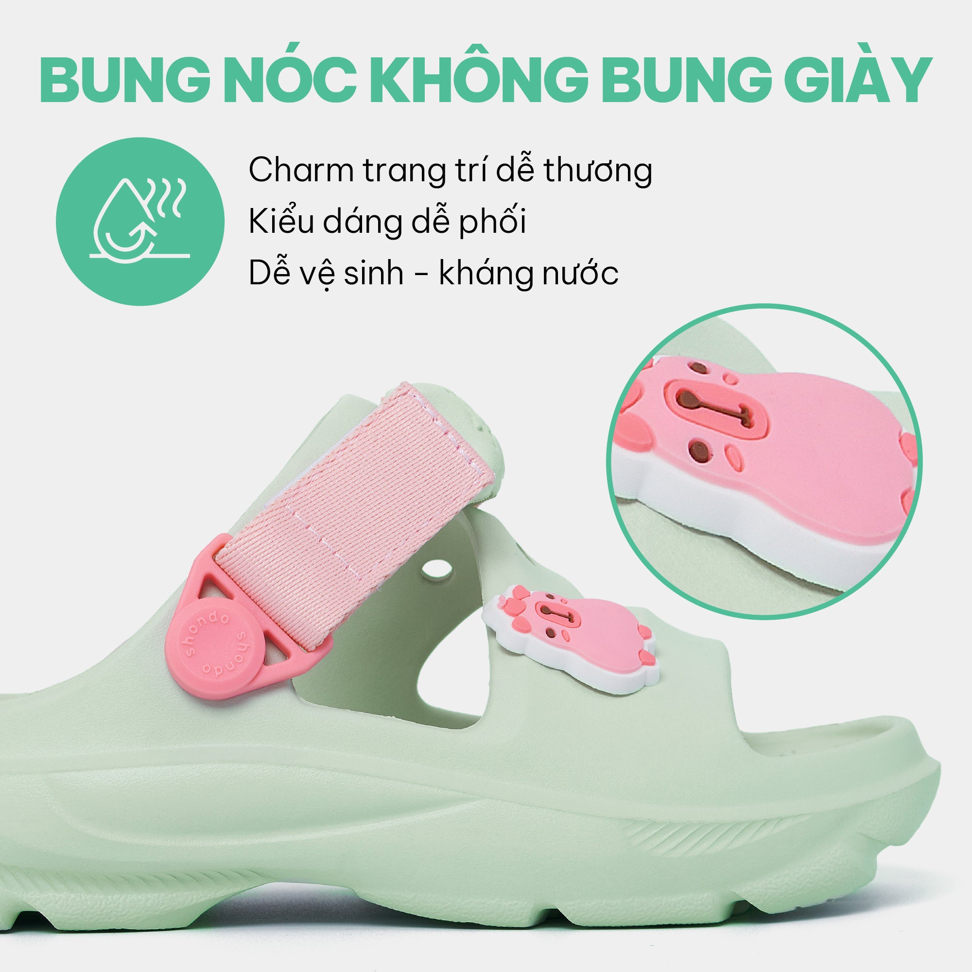 Sandal FX bé gái nhựa đúc xanh ngọc