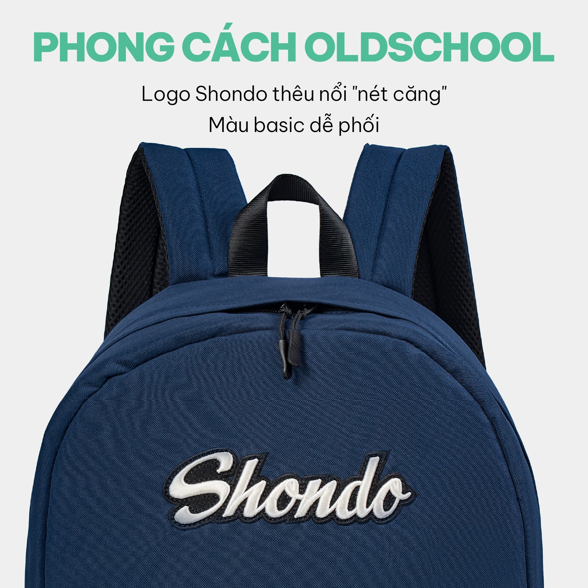 Balo thêu logo Shondo xanh navy