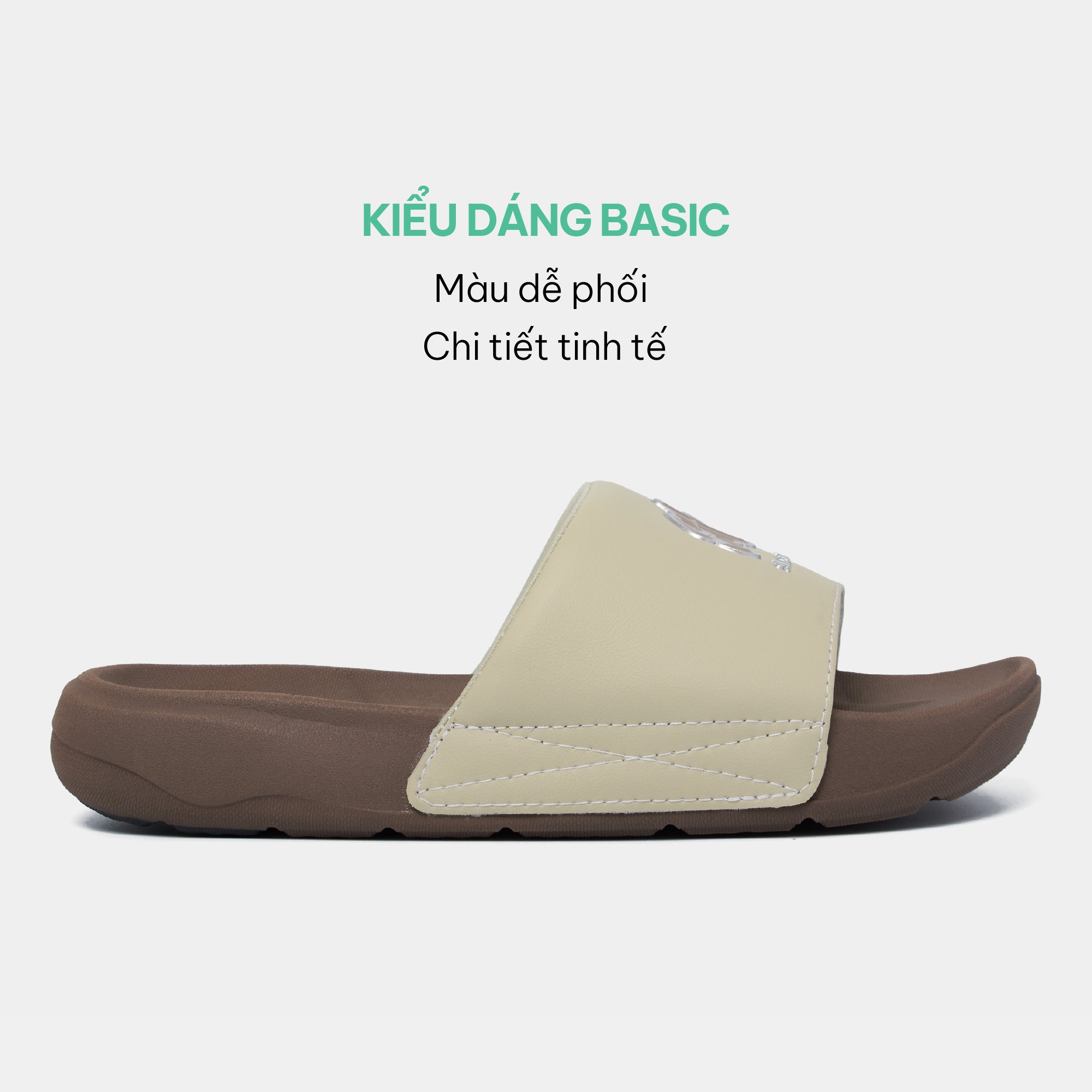 Dép Trendy 7 logo SH TPU nâu be