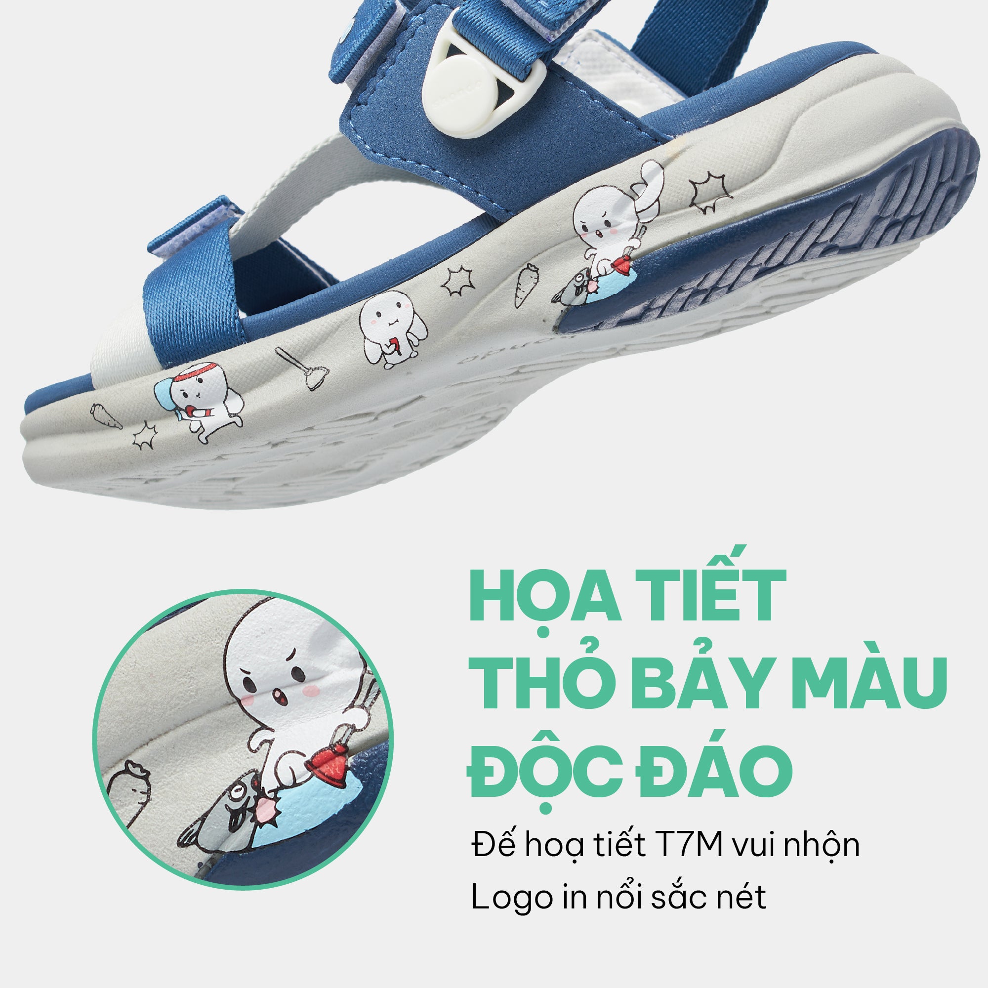 Sandal F8B T7M bé trai xanh