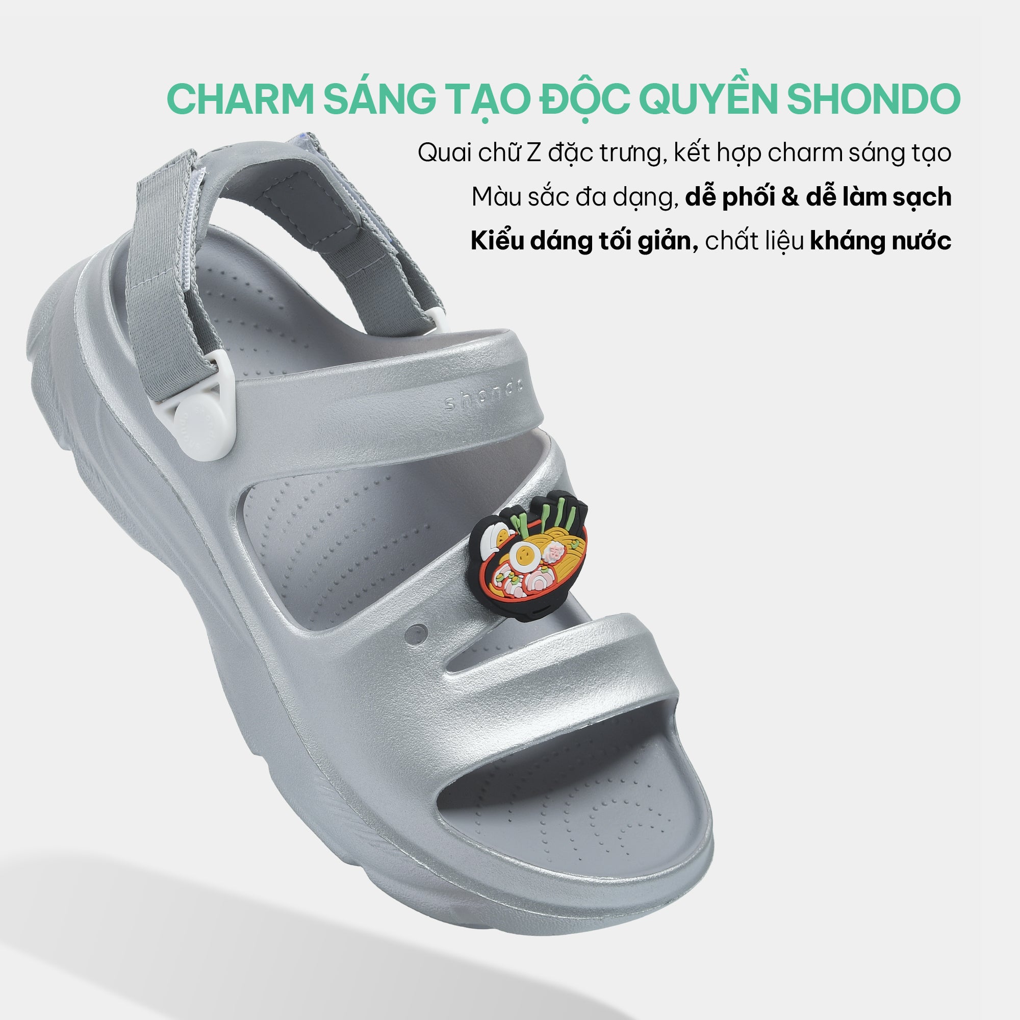 Sandal FX nữ nhựa đúc metallic