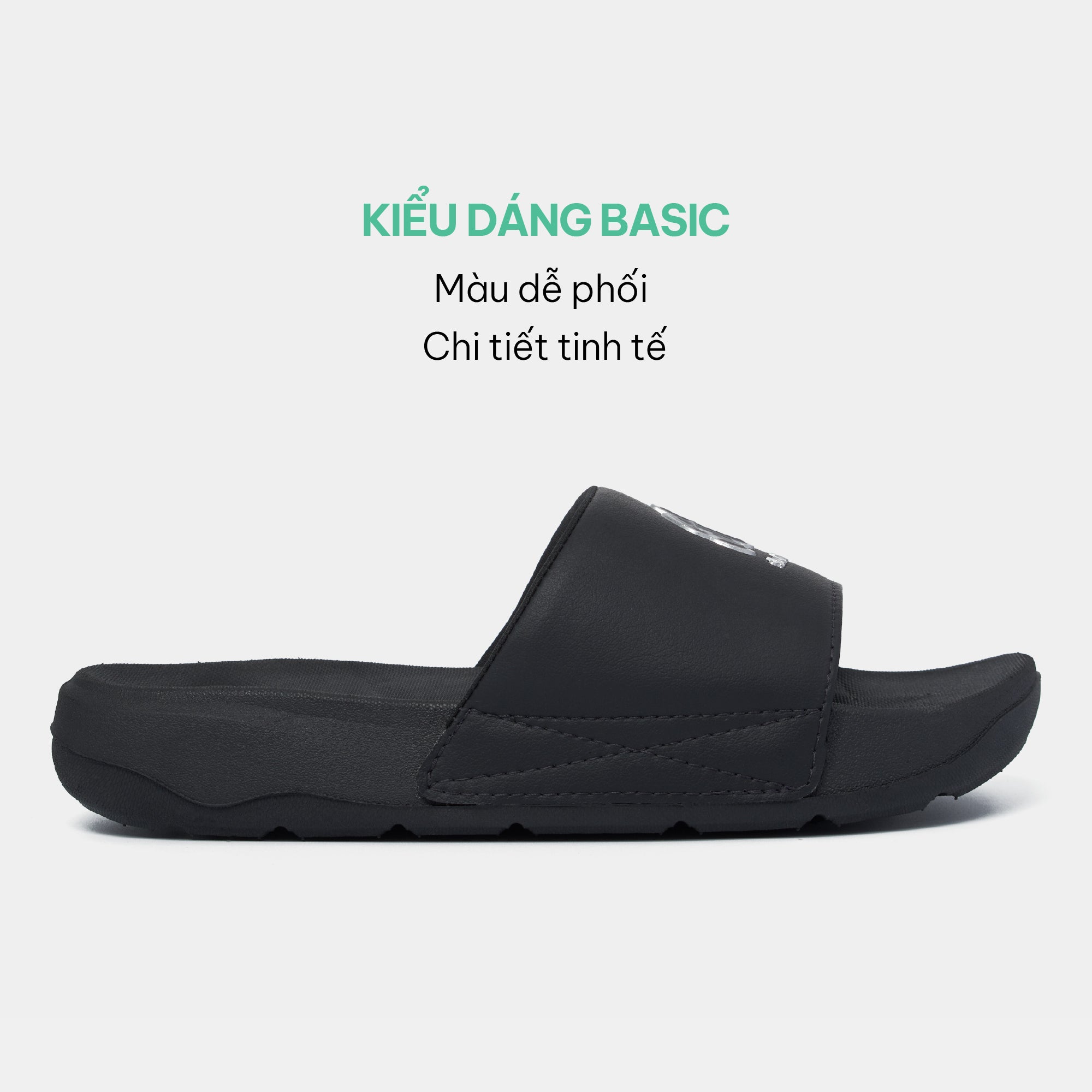 Dép Trendy 7 logo SH TPU đen