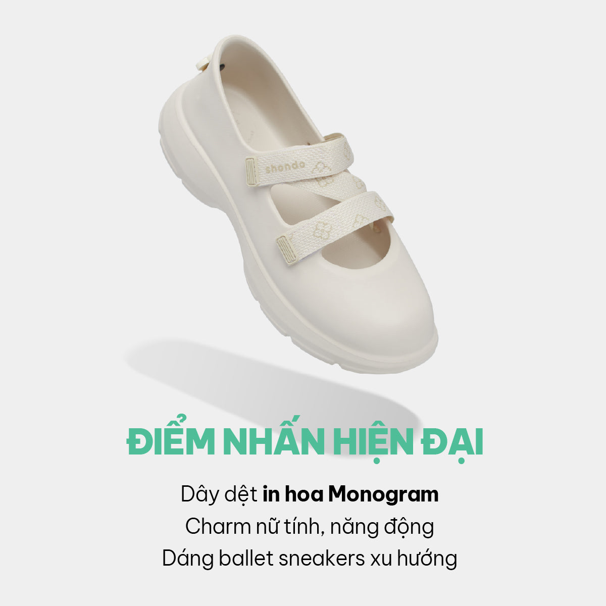 Giày Sneaker ballet Dreamie Limax hoa nữ trắng kem