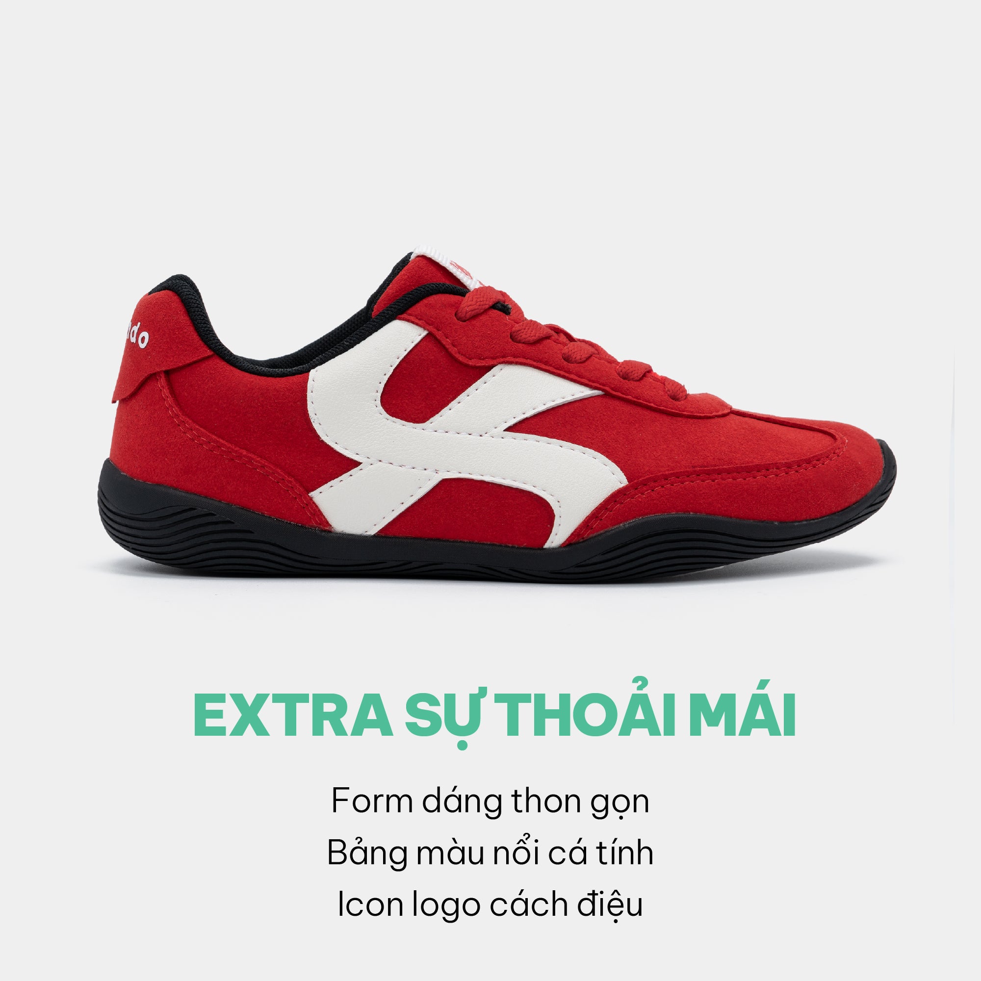 Giày Sneaker Shondo Class 7 Đế Thấp Unisex Màu Đỏ