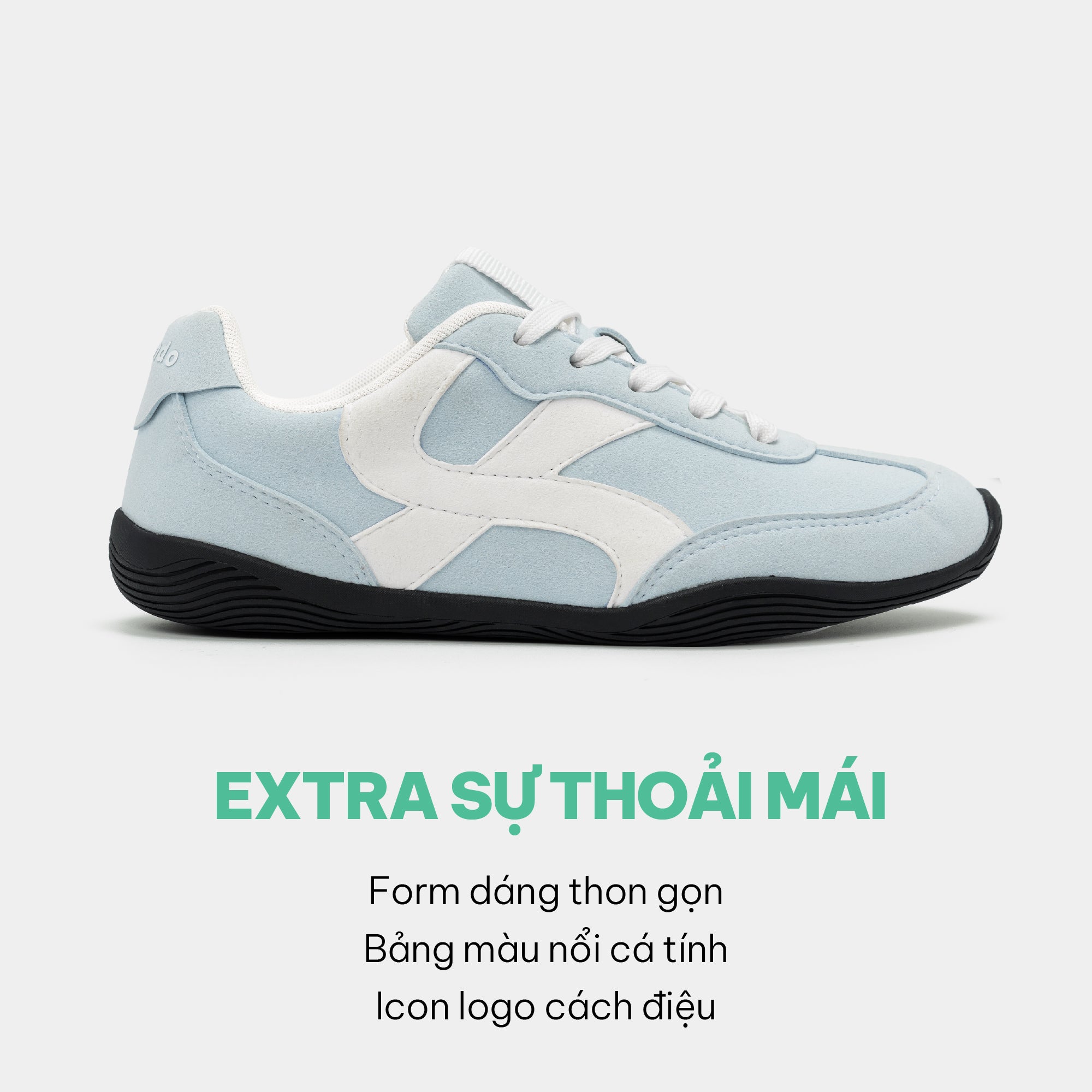 Giày Sneaker Shondo Class 7 Đế Thấp Nữ Màu Xanh Dương