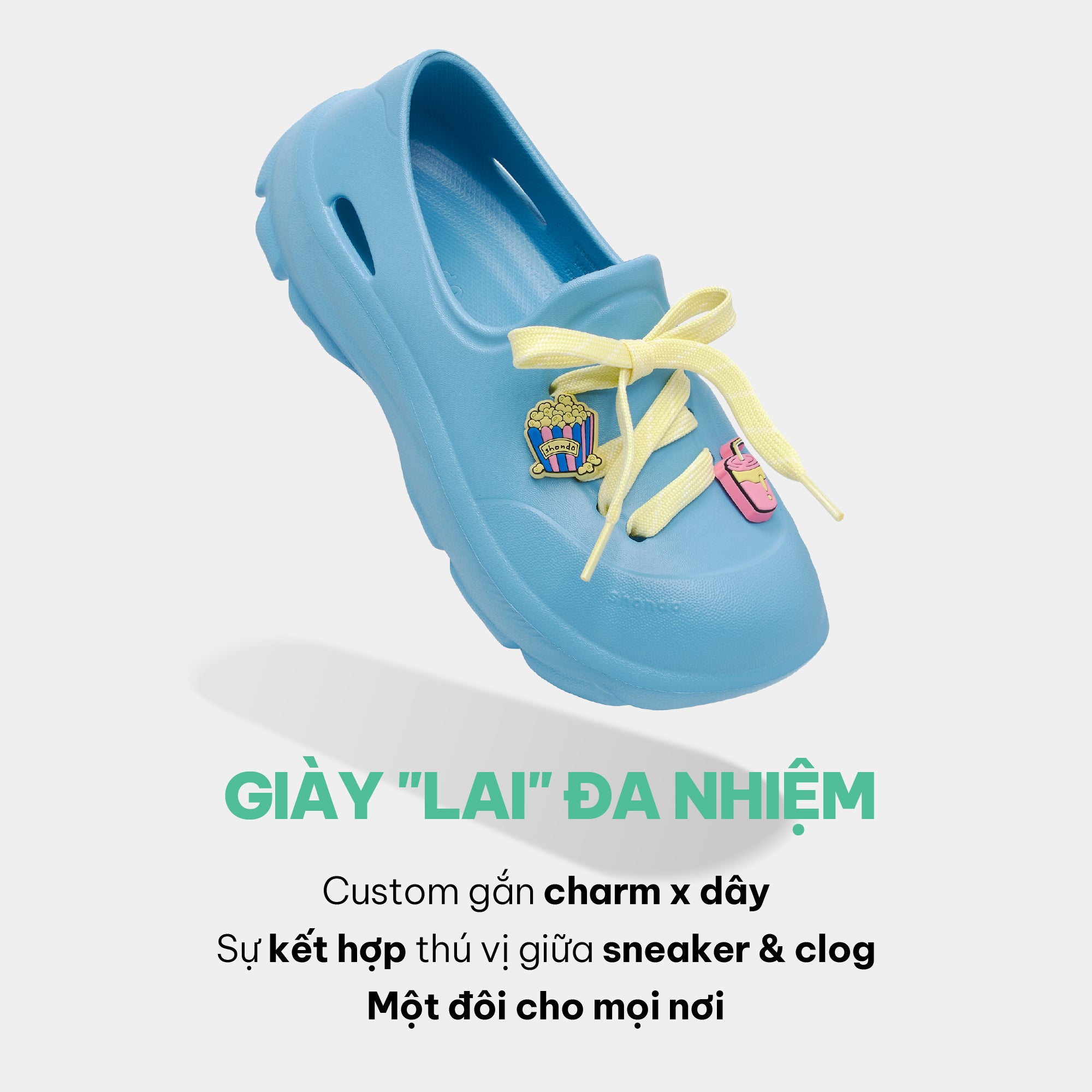 Giày Sneaker Shondo EZI Limax Nữ Màu Xanh Dương